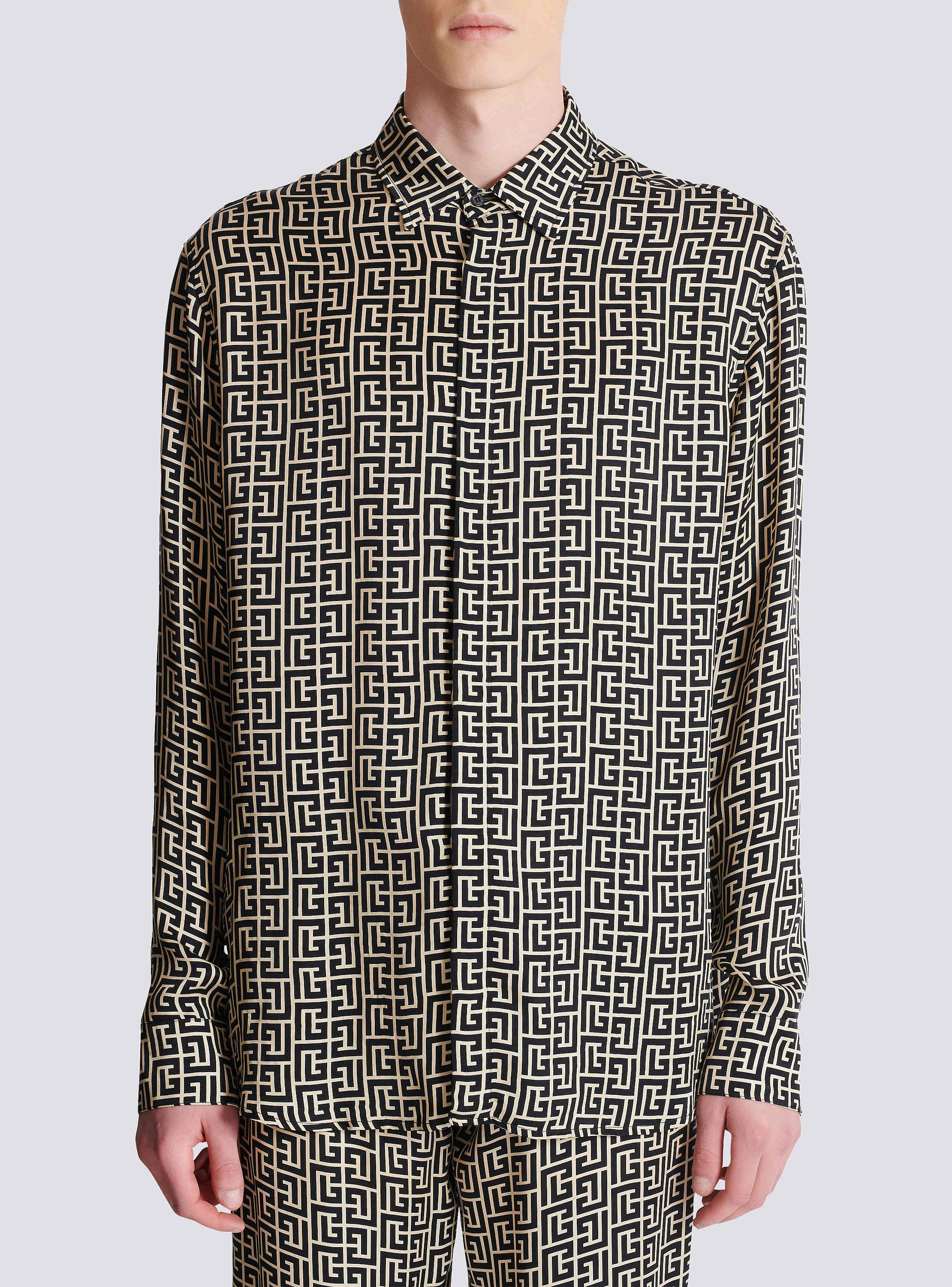 Monogrammed flowing shirt