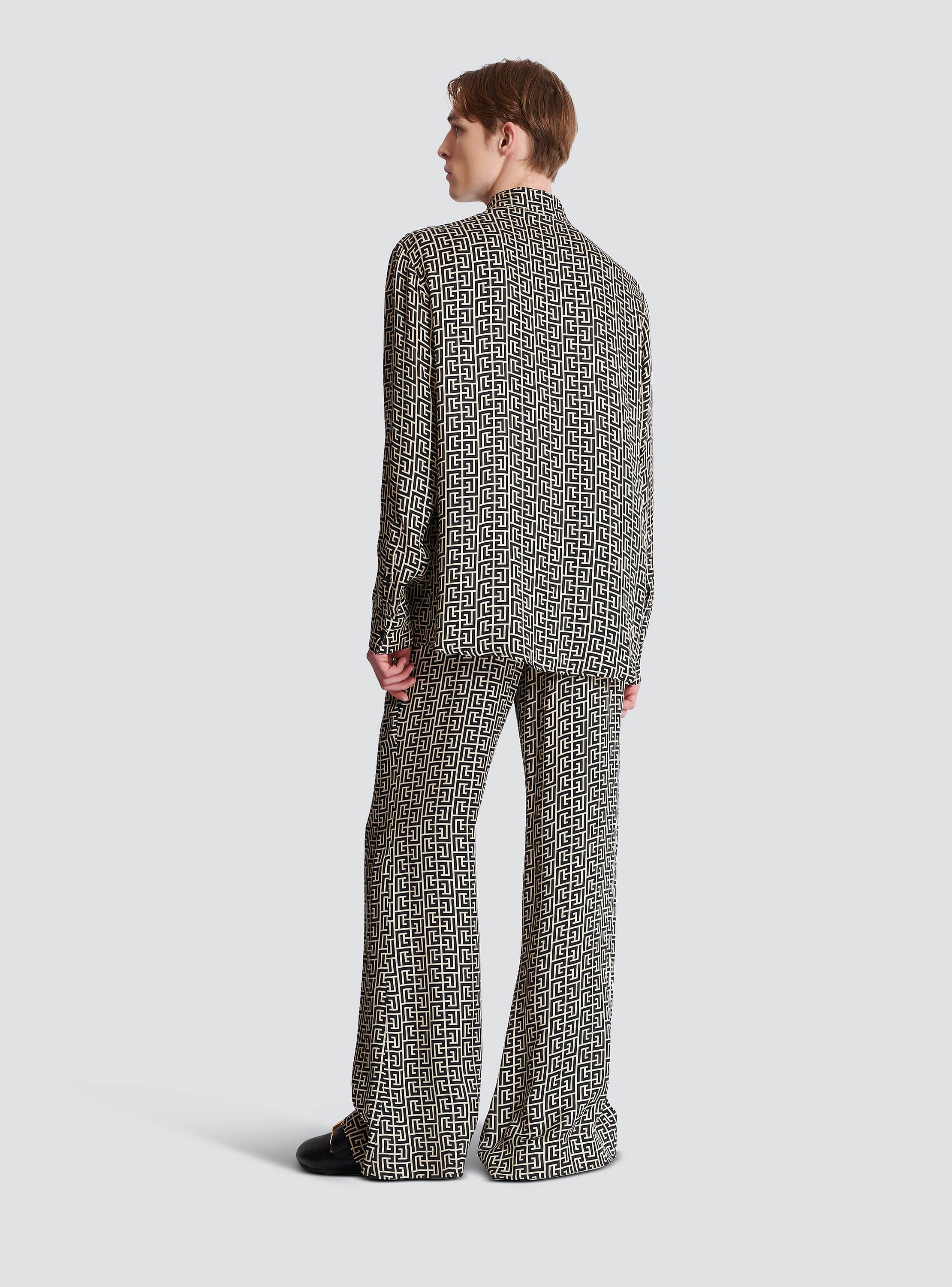 Monogrammed flowing shirt