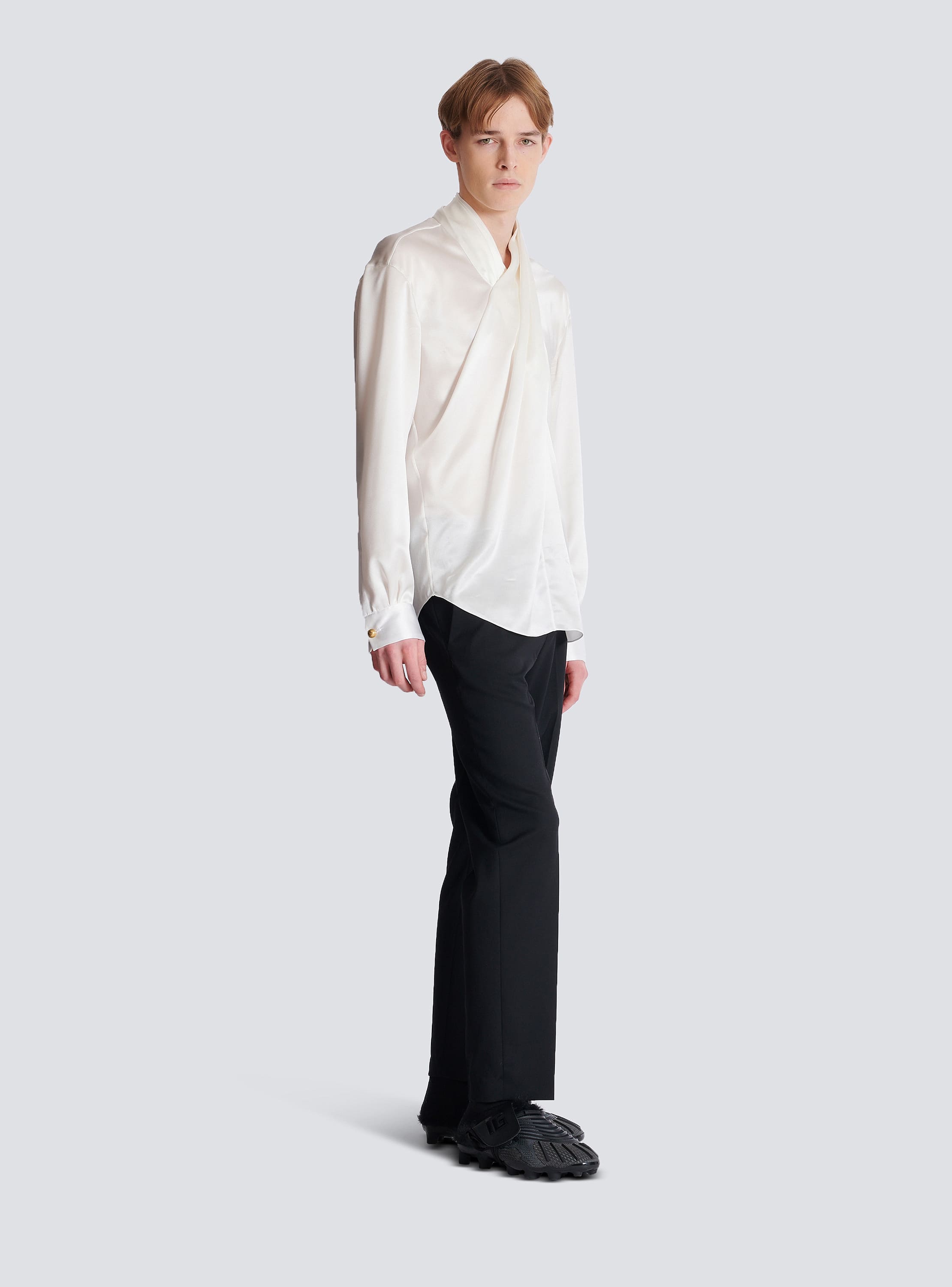 Crossed Fluid Silk Shirt