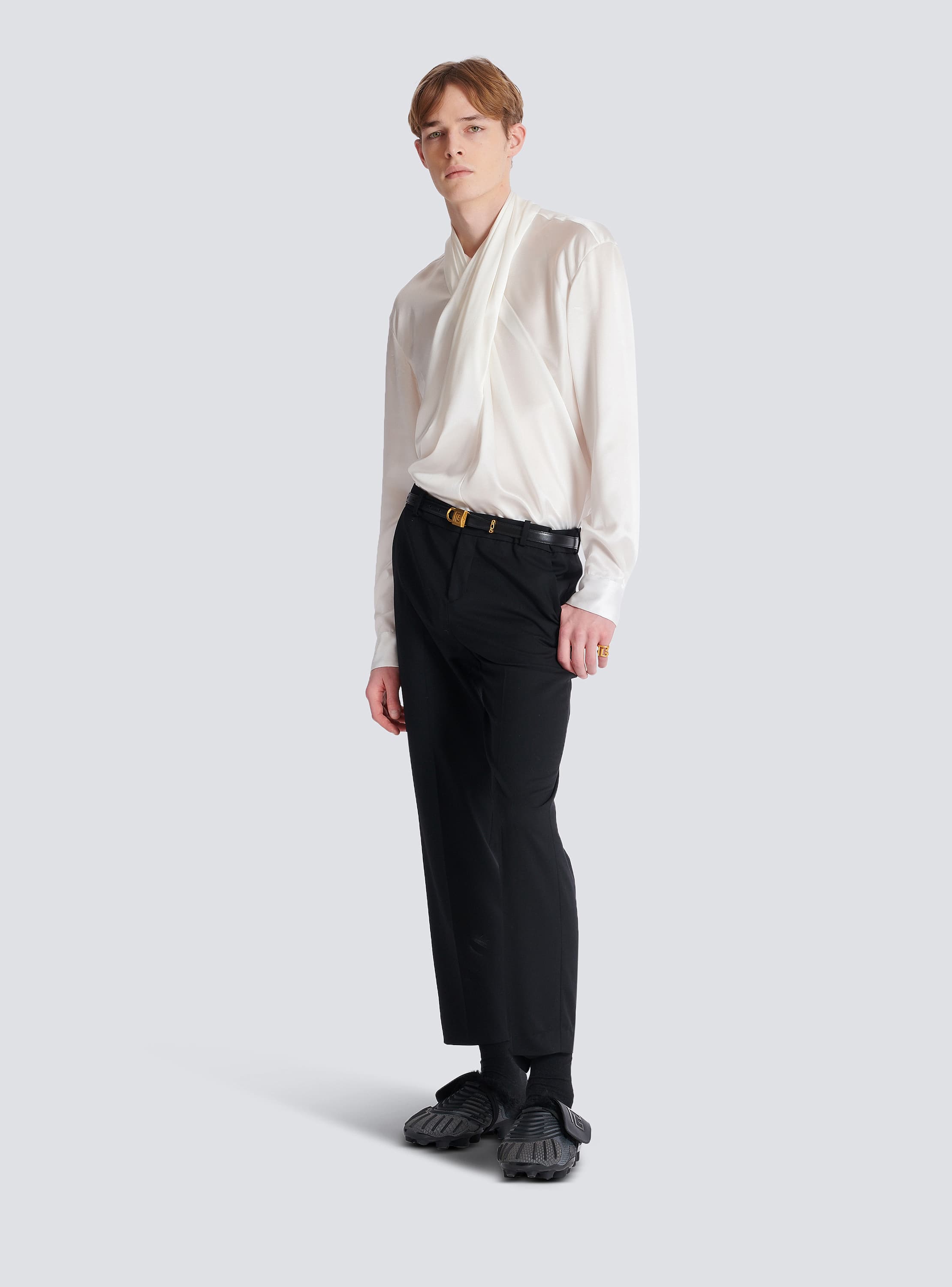 Crossed Fluid Silk Shirt