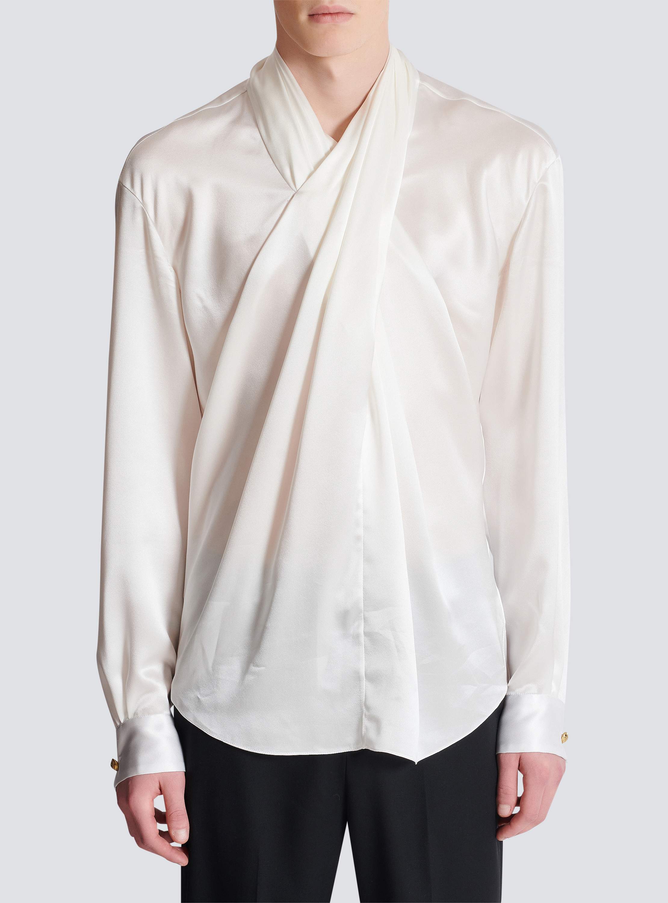 Crossed Fluid Silk Shirt