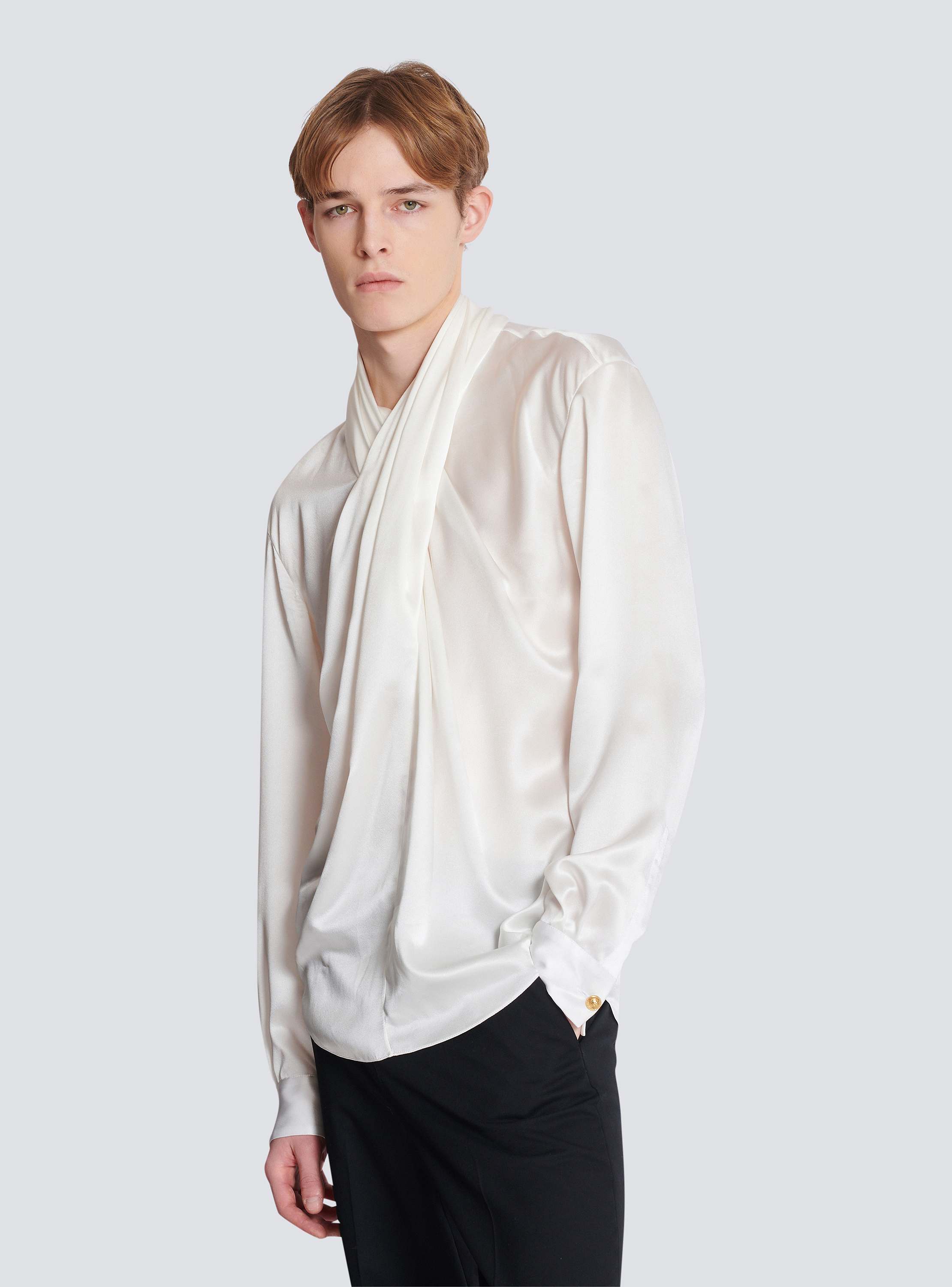 Crossed Fluid Silk Shirt