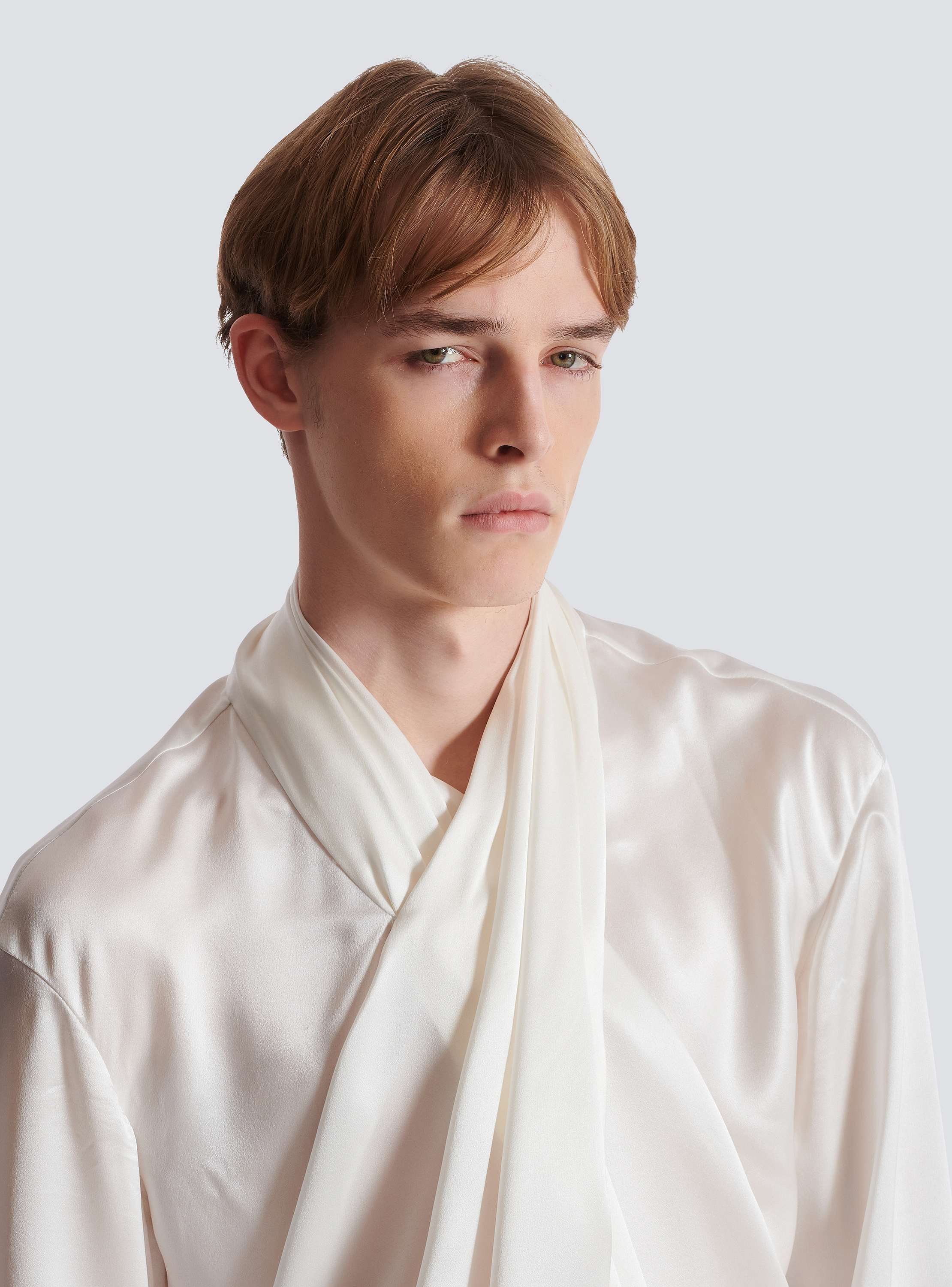 Crossed Fluid Silk Shirt