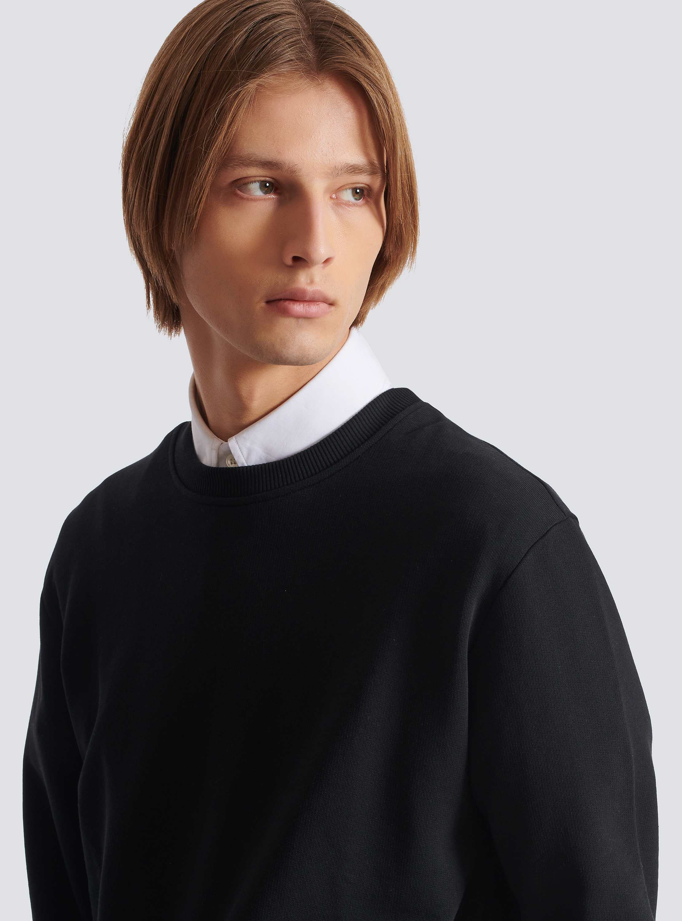 BALMAIN☆Small Balmain Stampプリント スウェットシャツ Small Balmain Stamp printed sweatshirt black - Men | BALMAIN