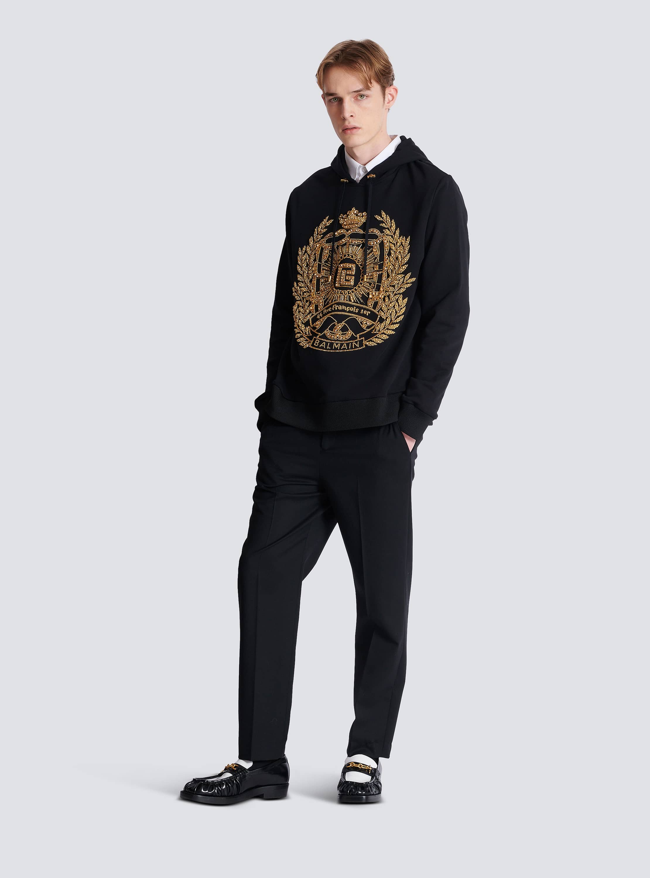 BALMAIN☆Balmain Ecusson刺しゅう入り フーディー Balmain Écusson刺しゅう入りフーディー - Men | BALMAIN