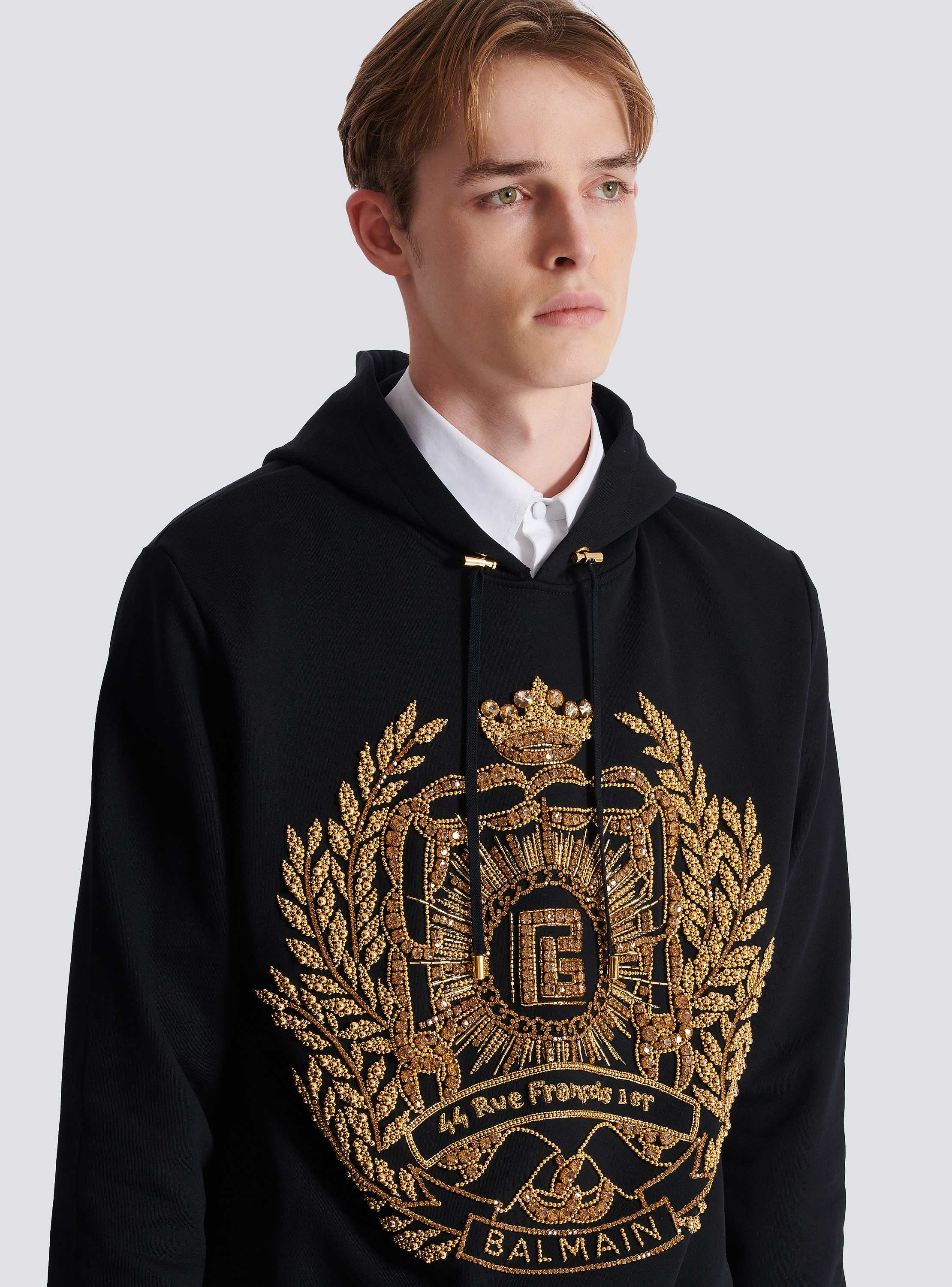 Balmain Écusson embroidered hoodie - Men | BALMAIN
