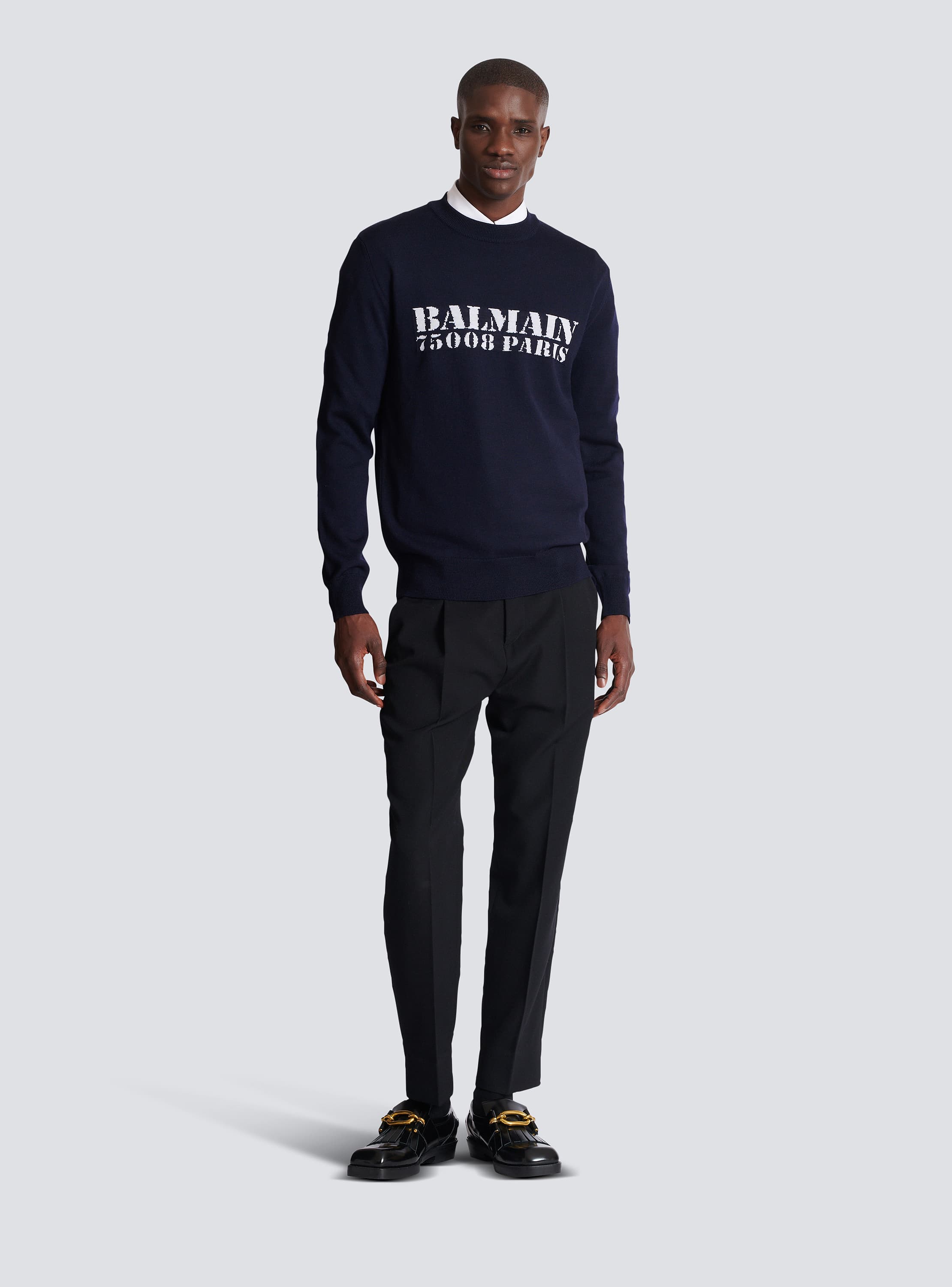 Balmain Stamp merino wool jumper