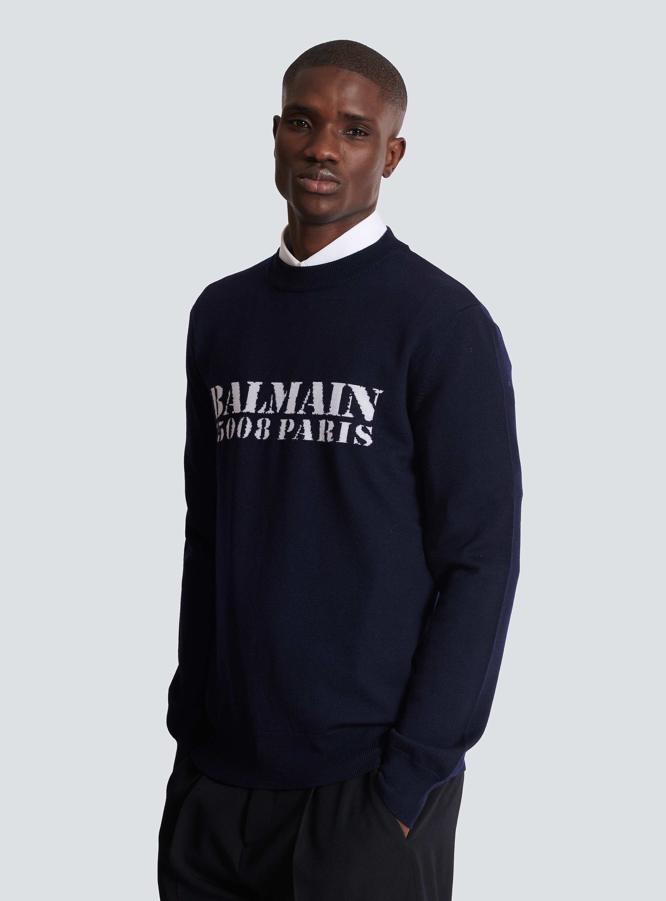 Balmain Stamp merino wool jumper