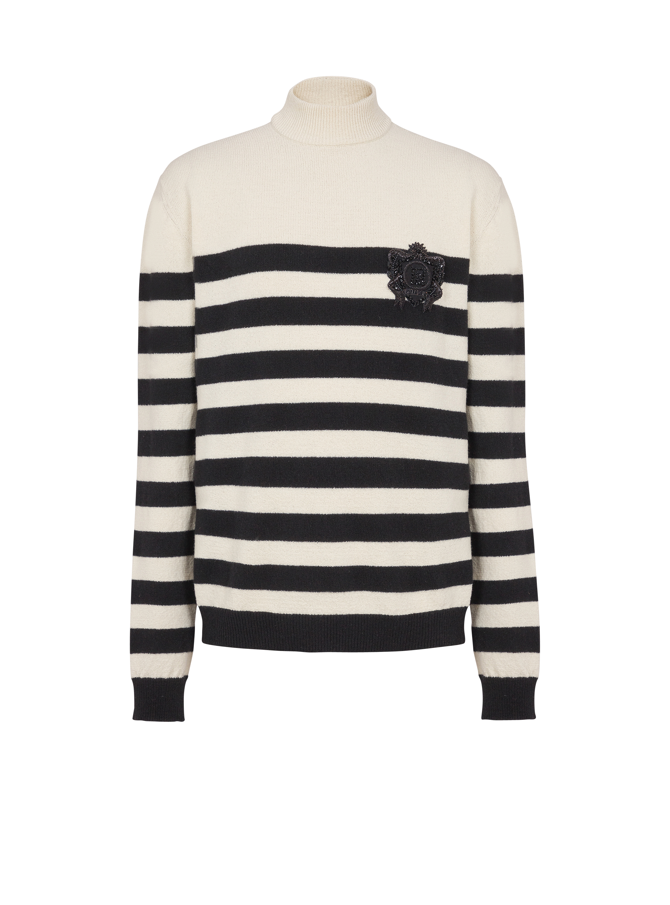 Mariniere High Neck Knit Sweater W/Patch