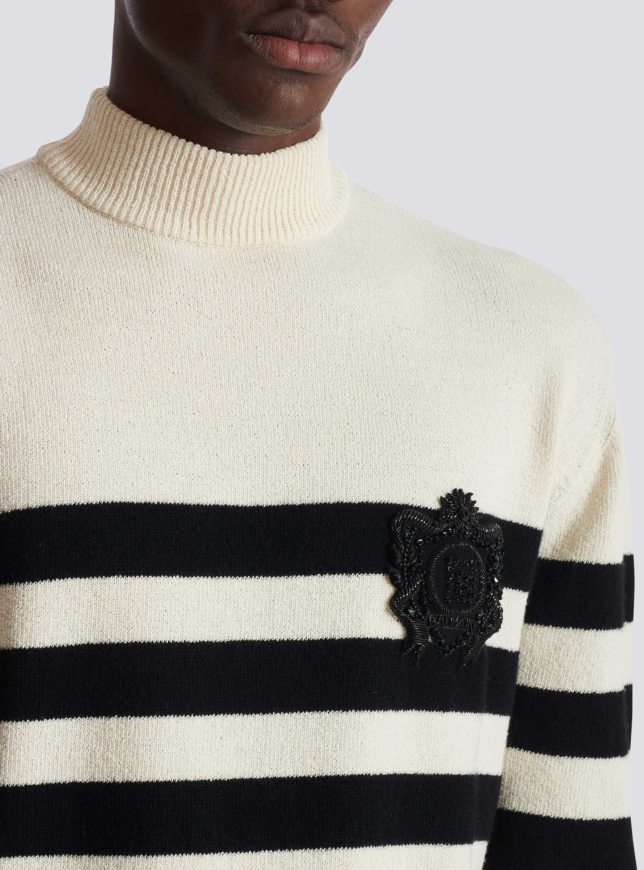 Mariniere High Neck Knit Sweater W/Patch