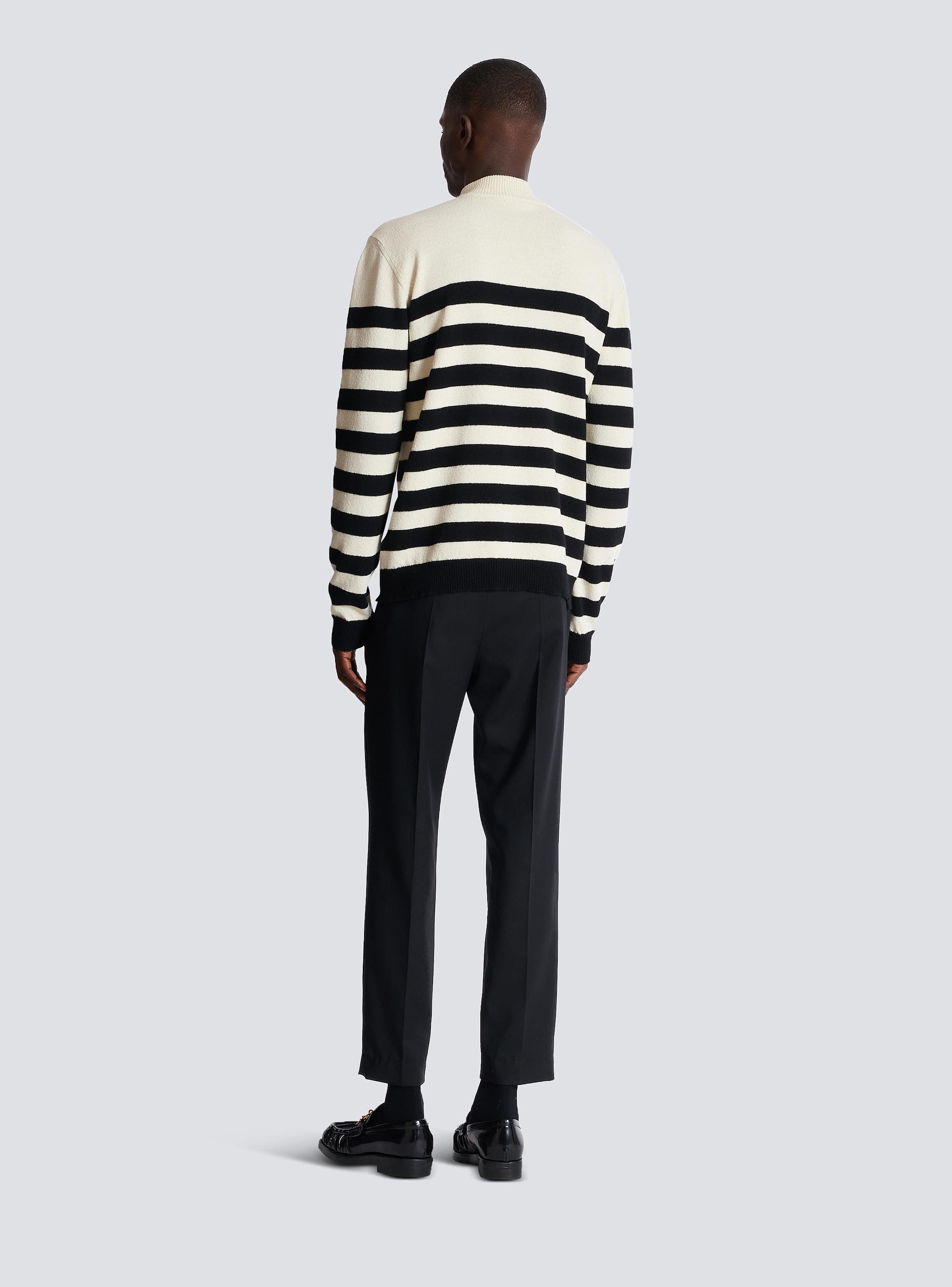 Mariniere High Neck Knit Sweater W/Patch