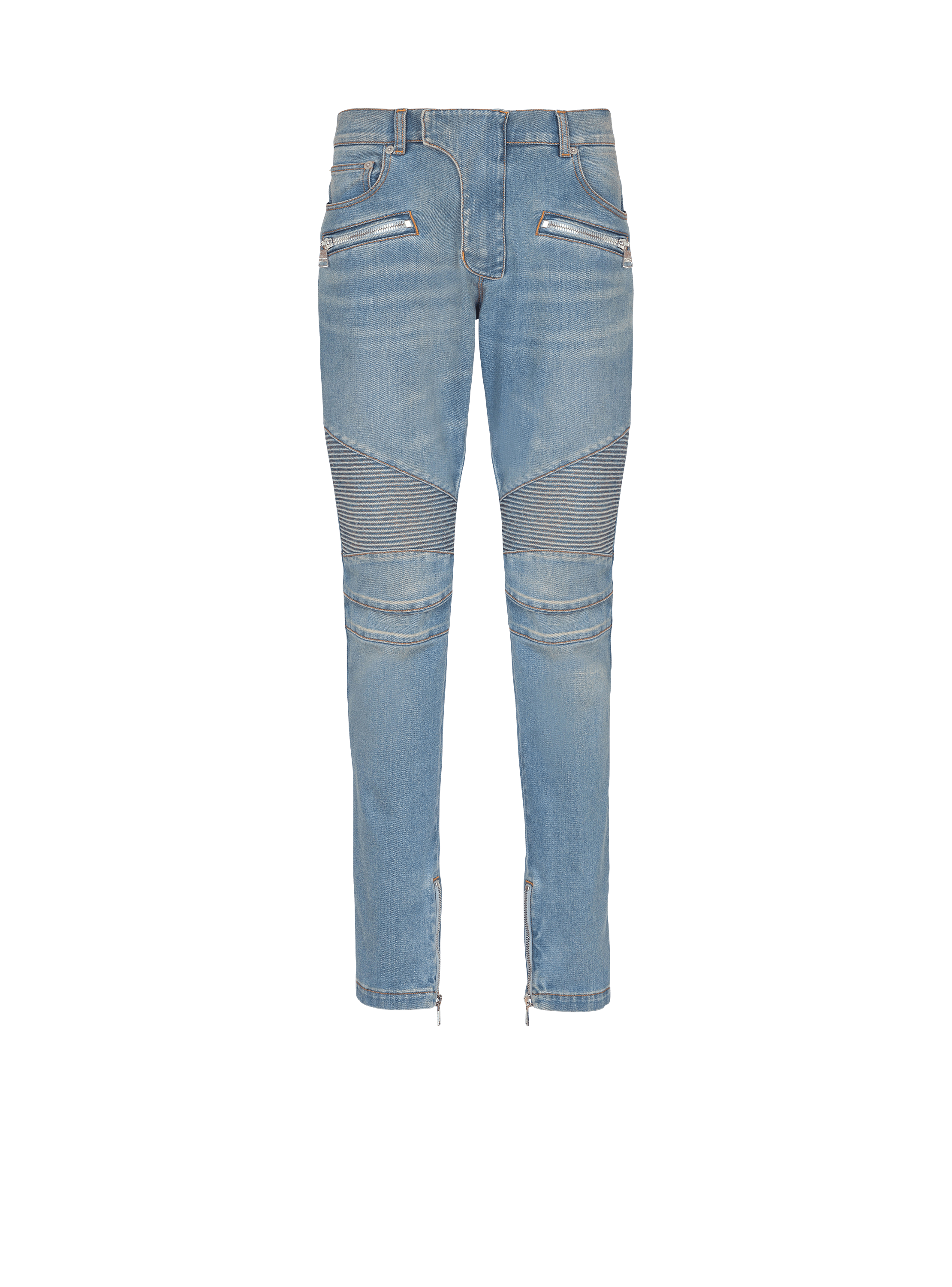 Slim-fit biker trousers in denim