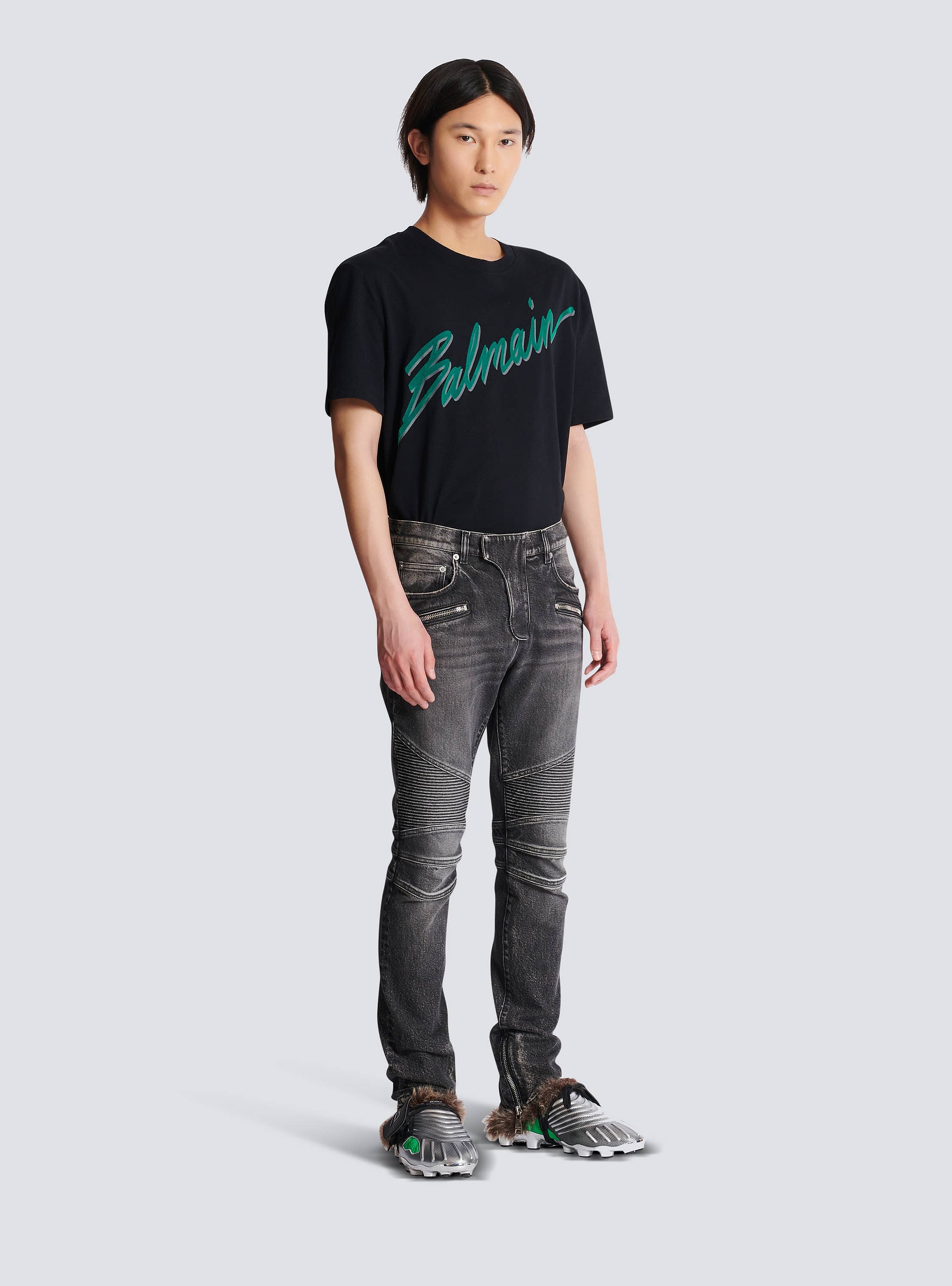 デニム製 スリム バイカージーンズ - Men | BALMAIN