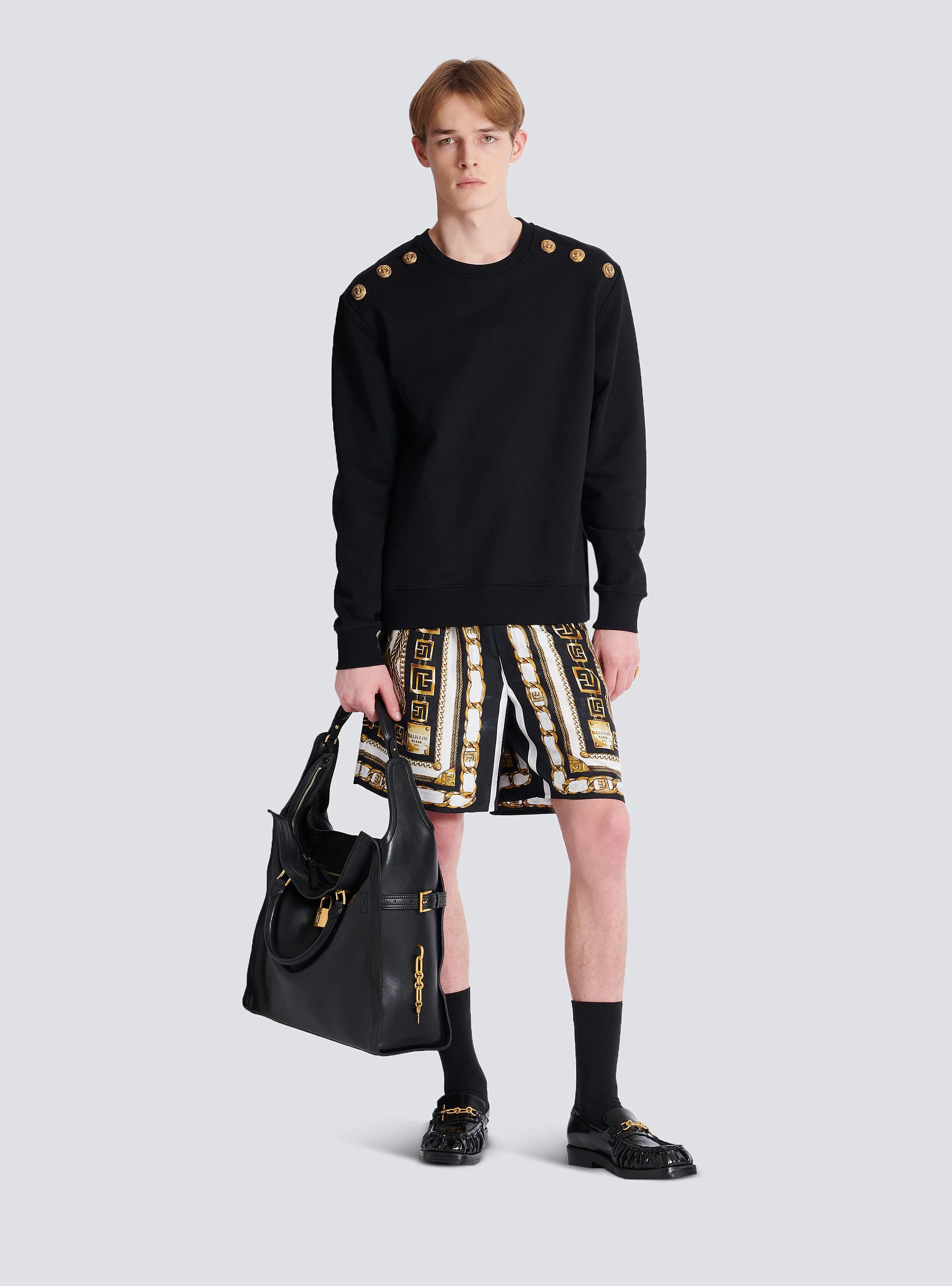 Slinky printed shorts with Foulard Cha&icirc;nes pattern