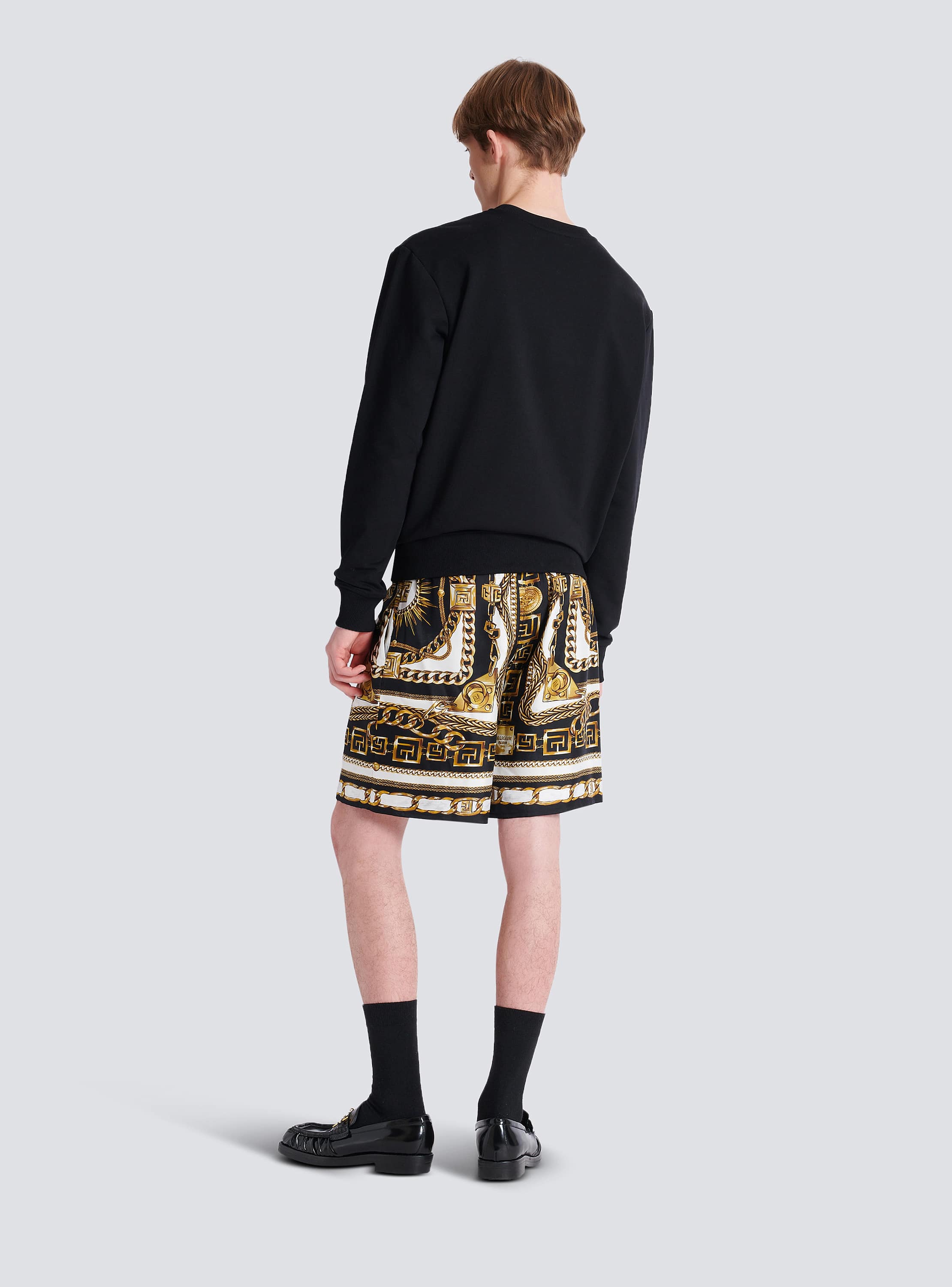 Slinky printed shorts with Foulard Cha&icirc;nes pattern