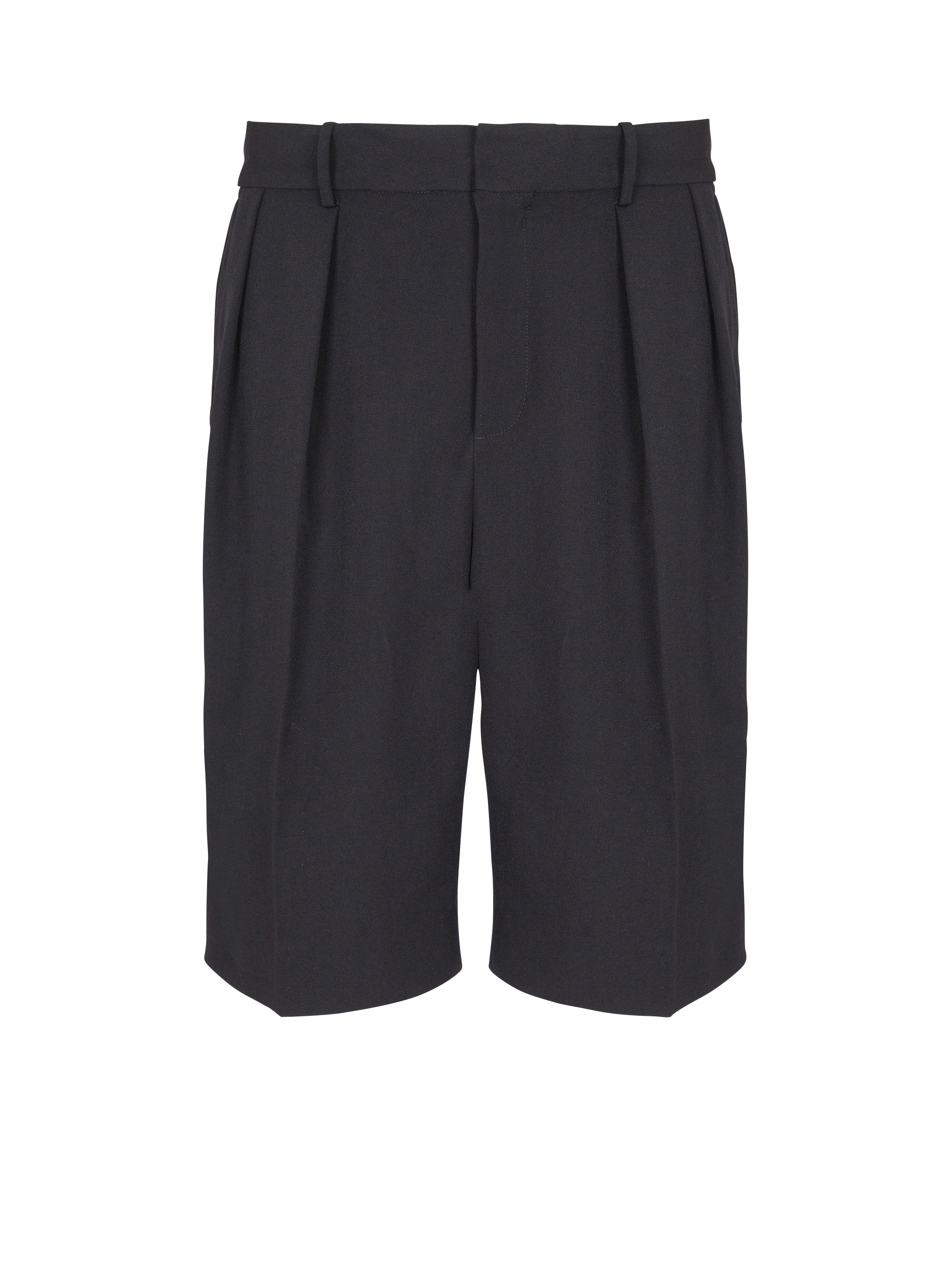 Grain de poudre pleated Bermuda shorts