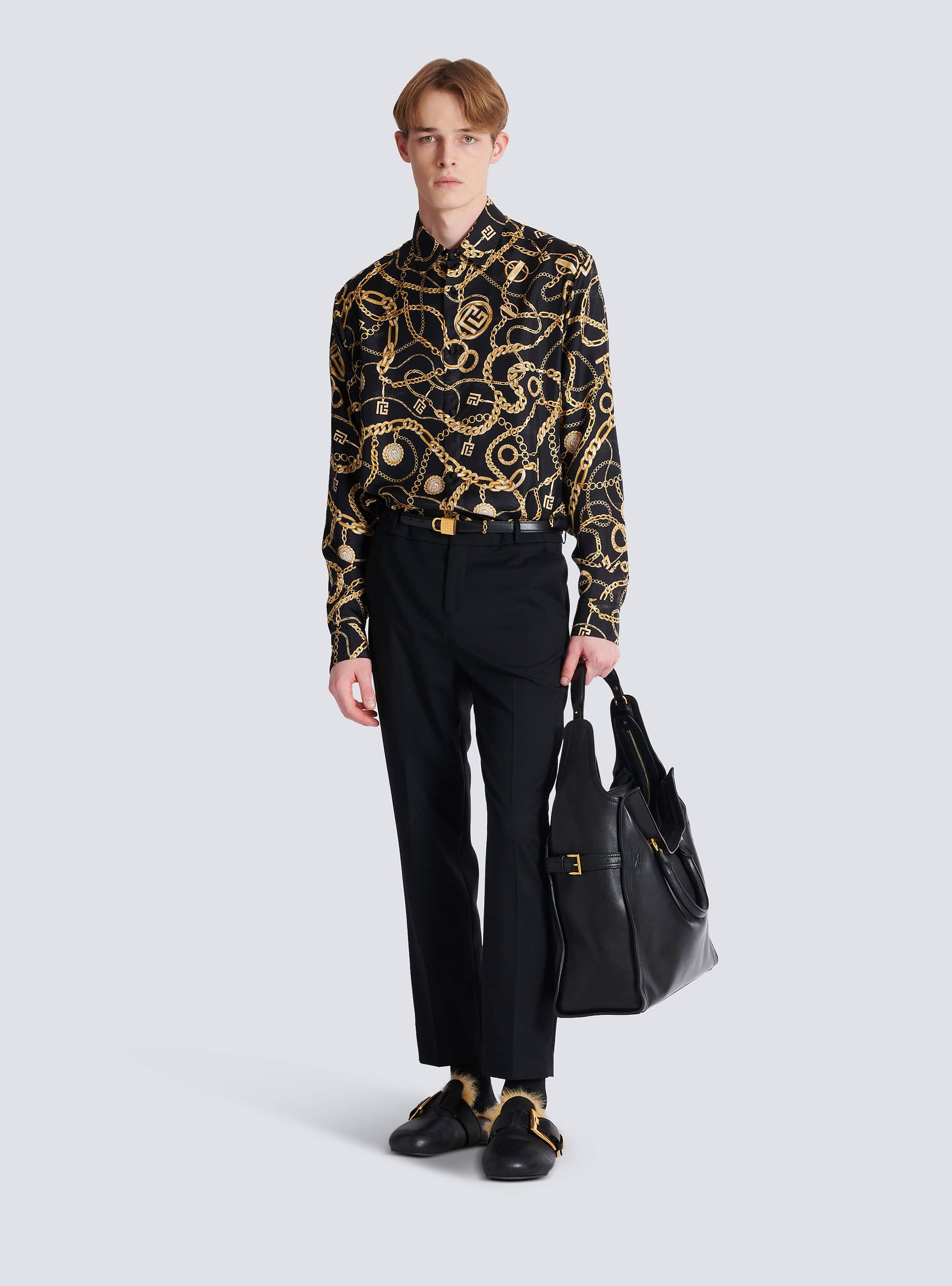 Straight-leg tailored wool trousers