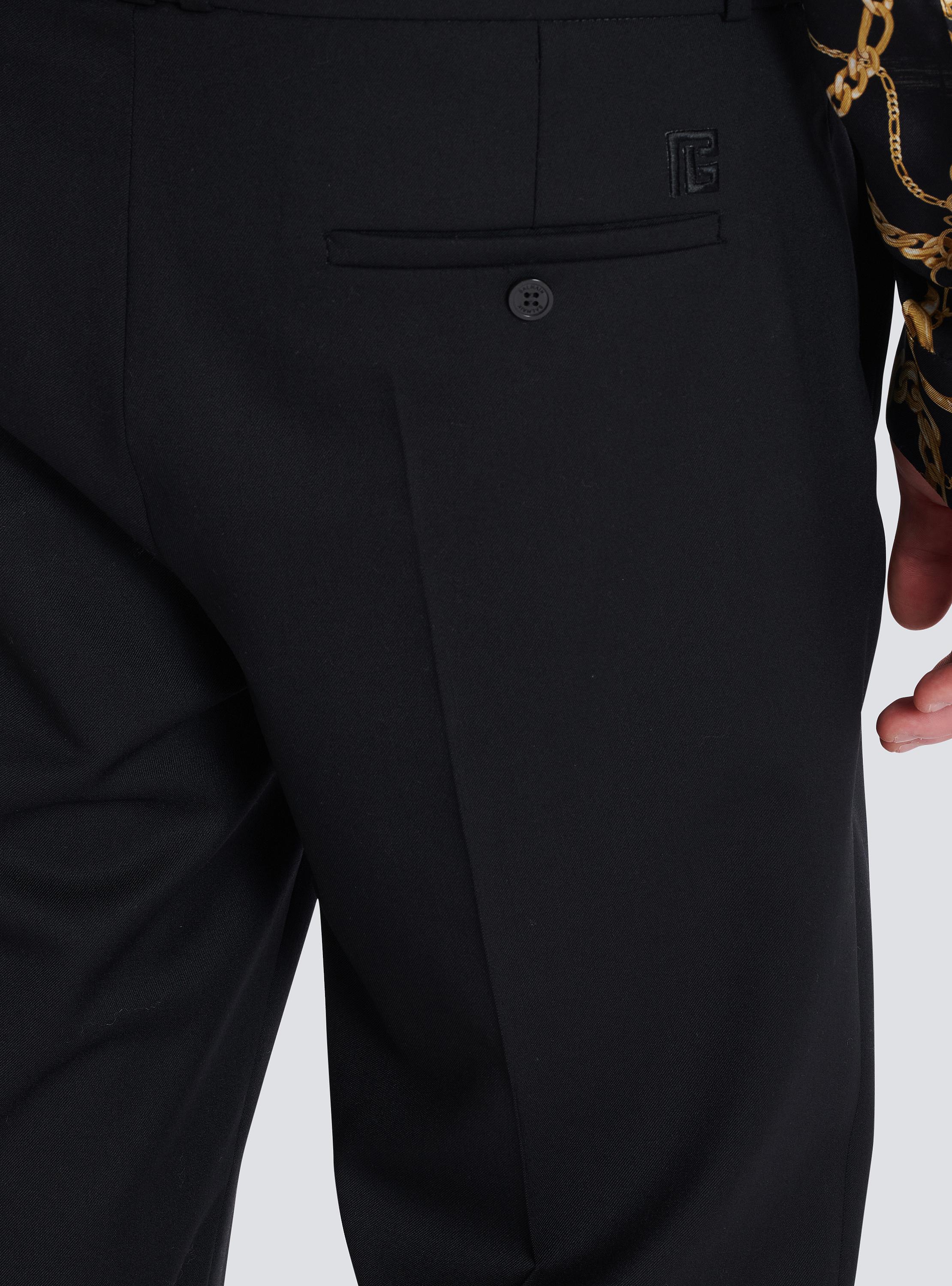Straight-leg tailored wool trousers