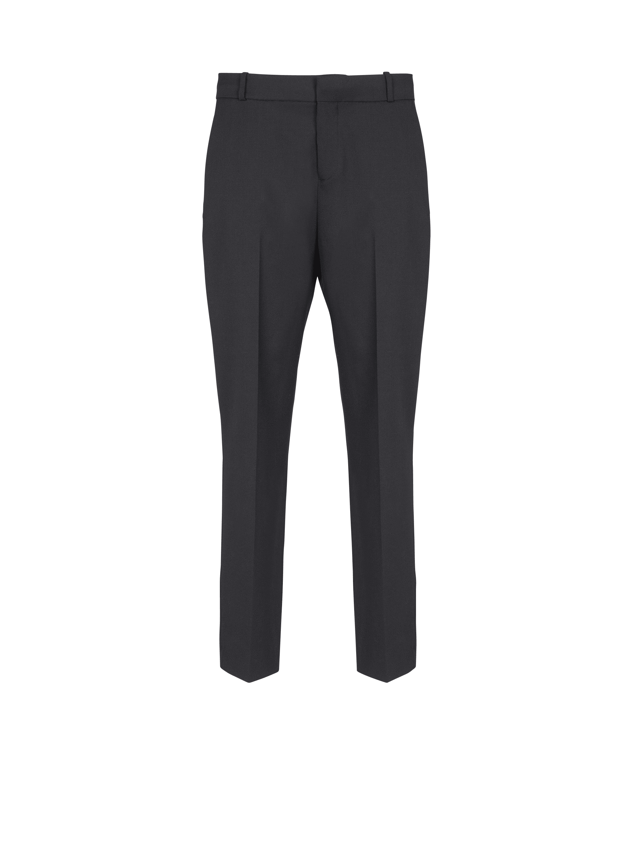 Straight-leg tailored wool trousers