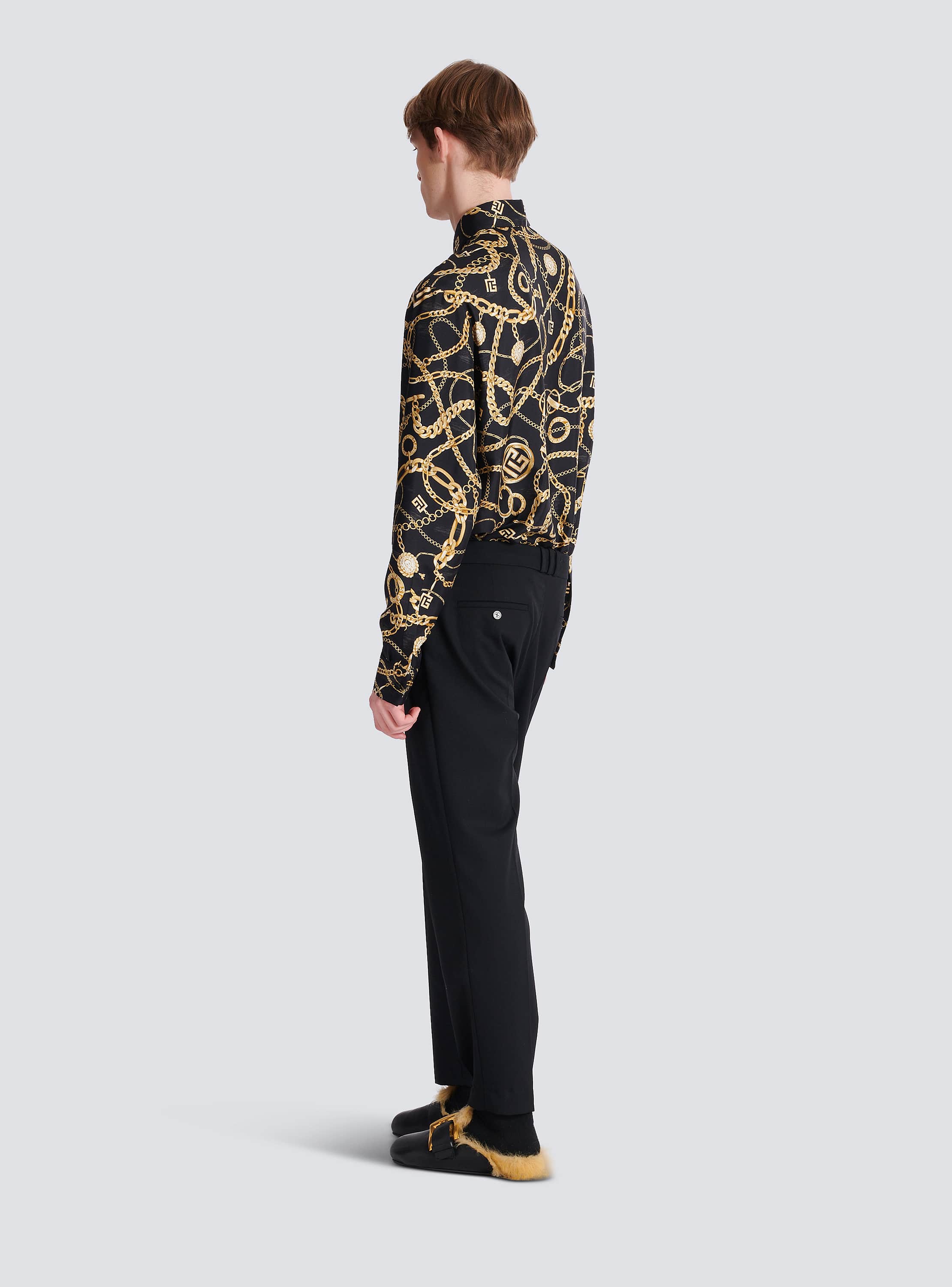 Straight-leg tailored wool trousers