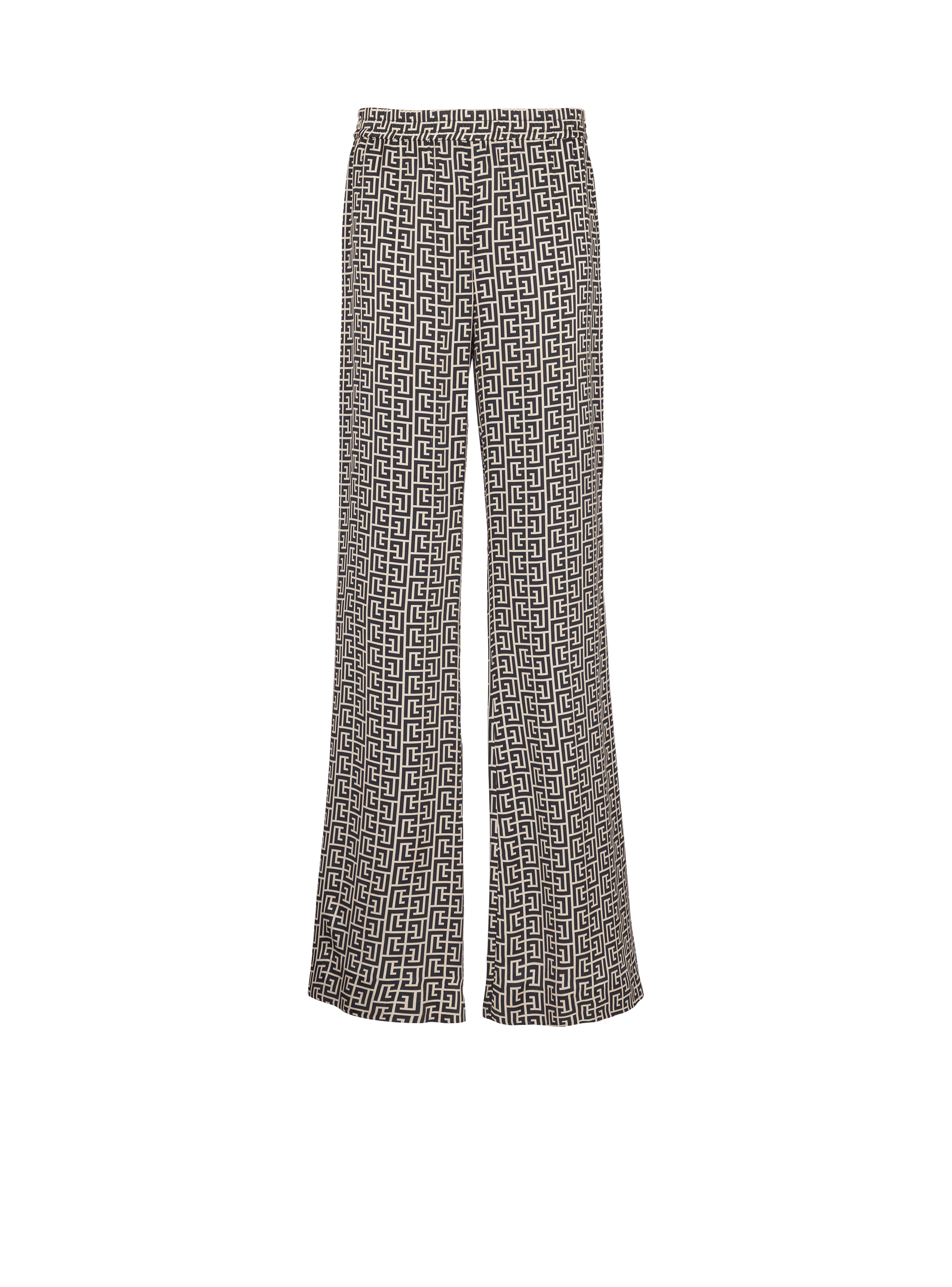 Monogrammed flowing trousers