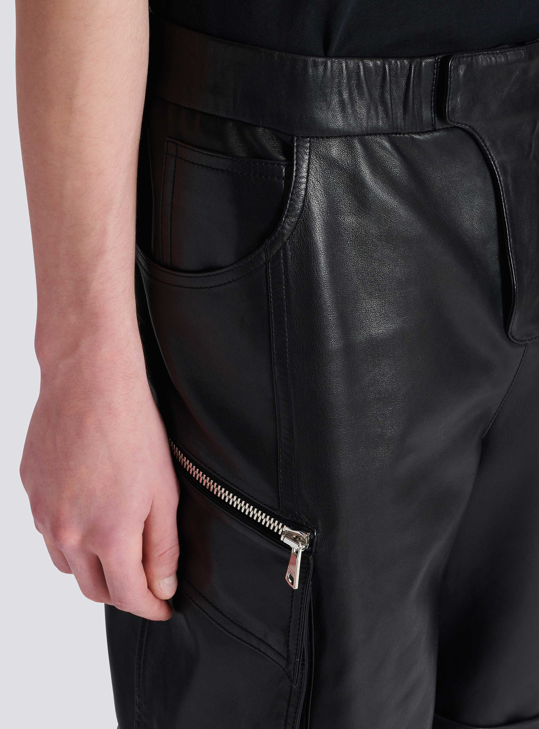 【送料&関税込】Balmain Leather Shorts Balmain Quilted leather shorts Balmain
