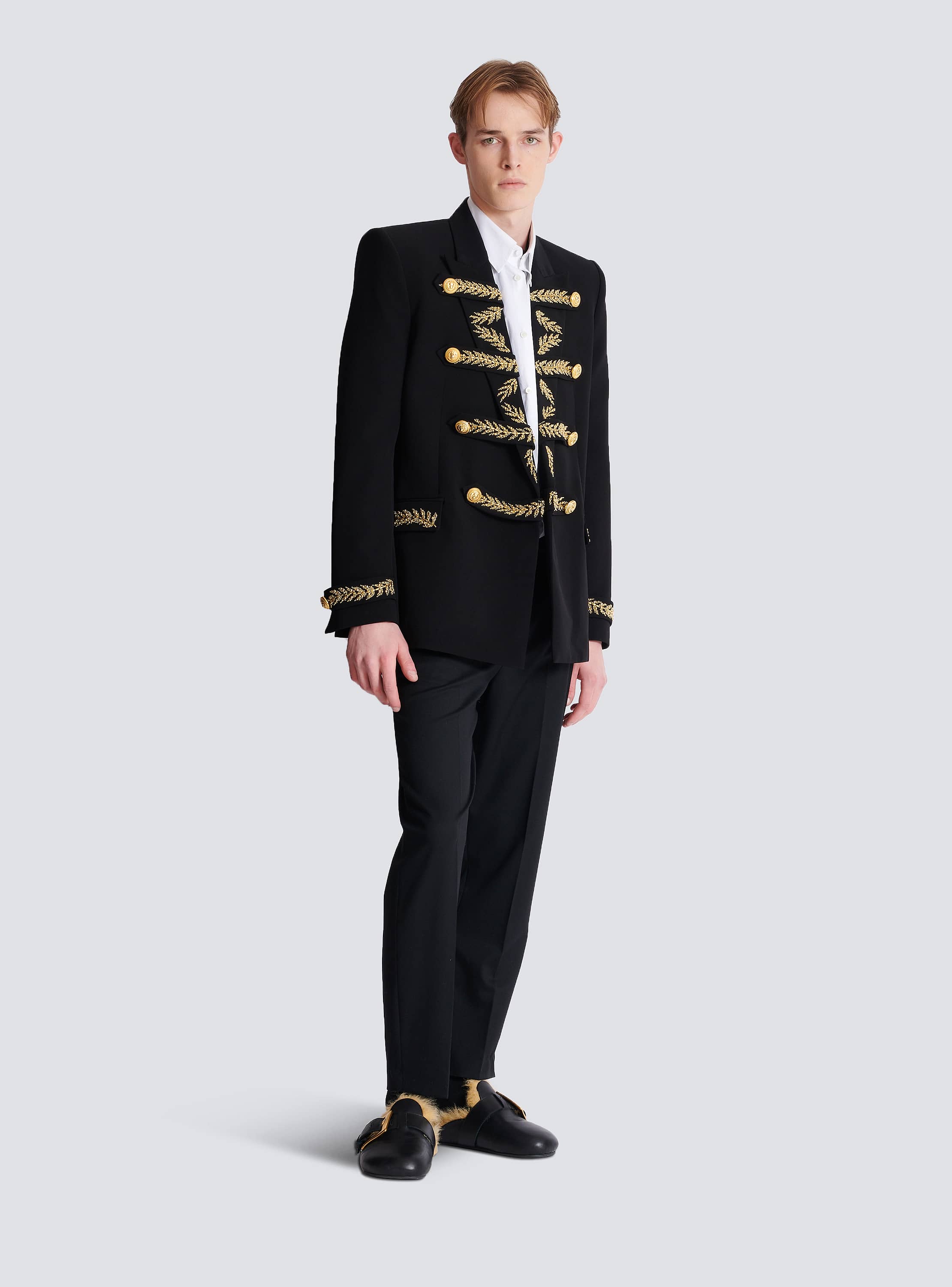 Embroidered crepe jacket black black - Men | BALMAIN