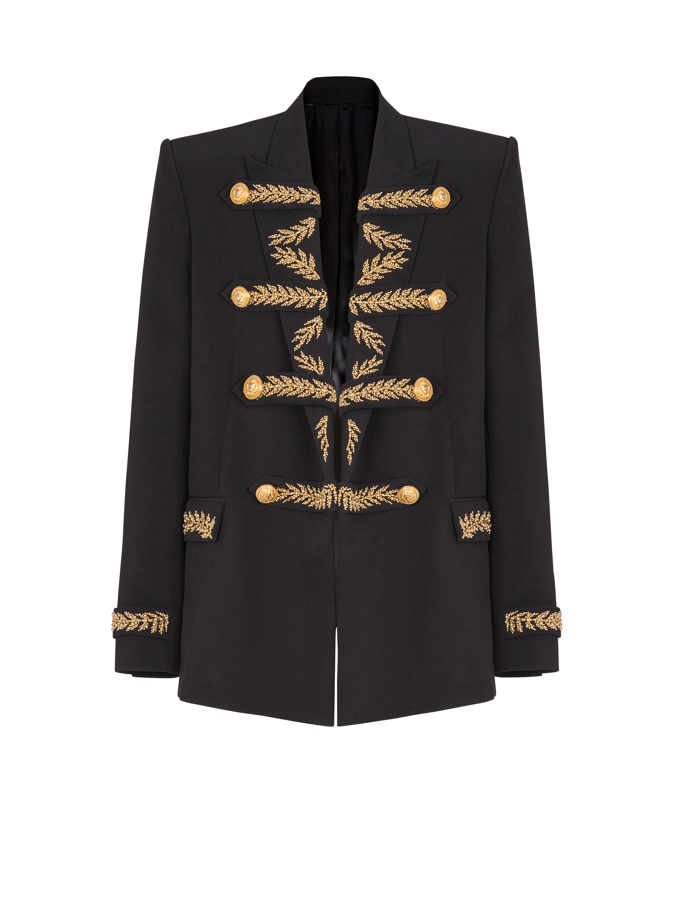 Embroidered crepe jacket