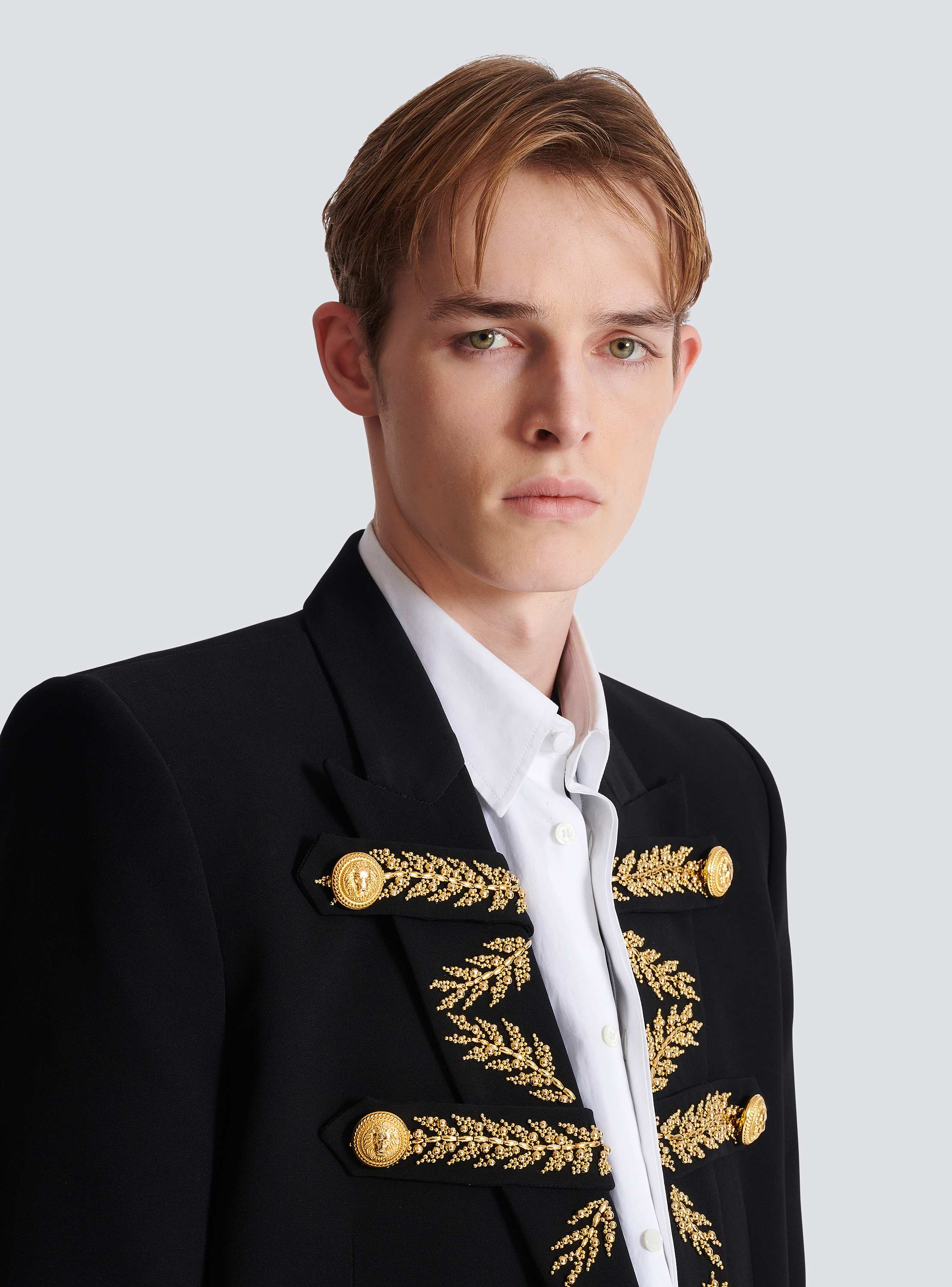 Embroidered crepe jacket black black - Men | BALMAIN