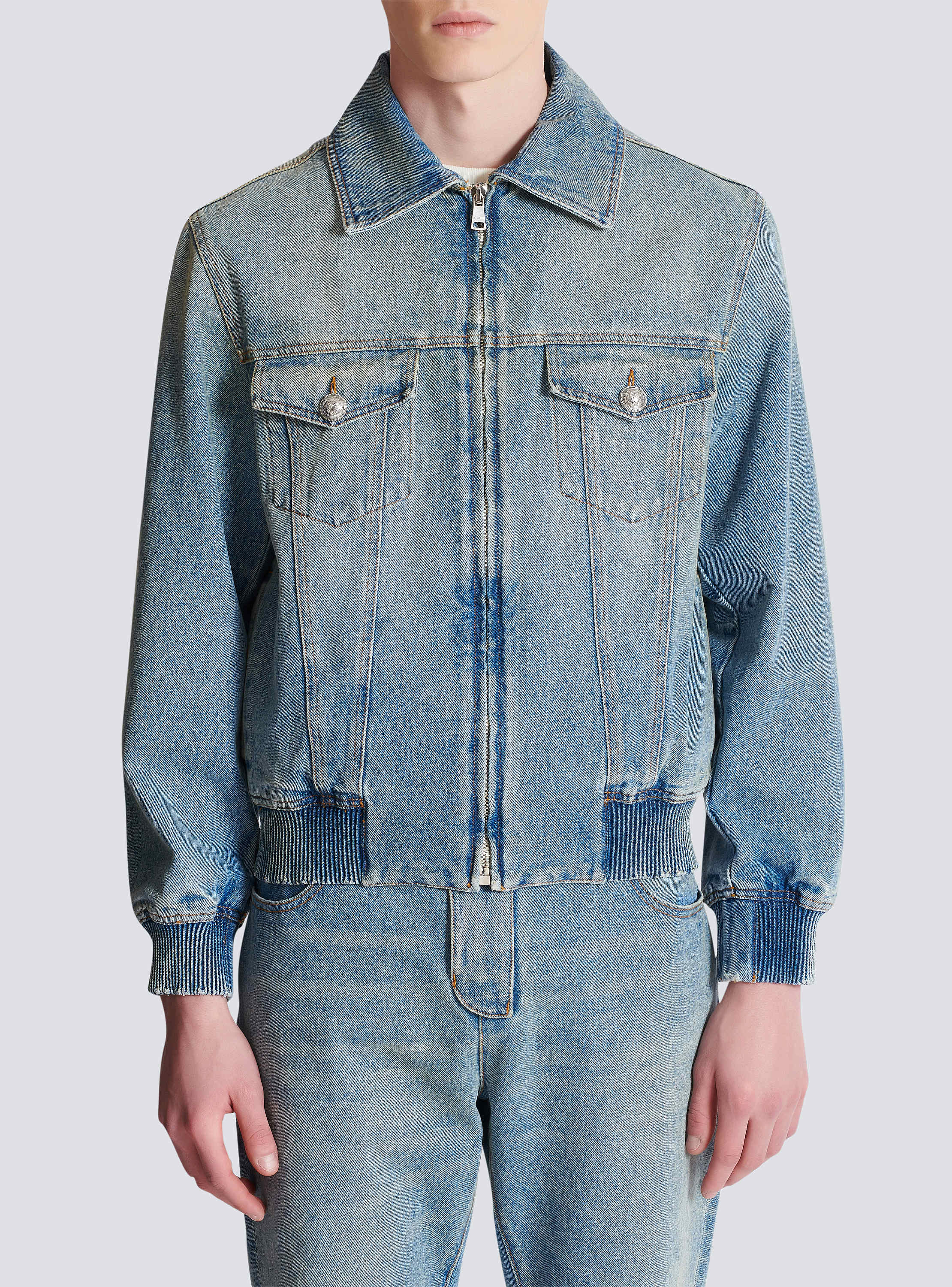 ブルーデニム製 ライニング付きジャケット - Men | BALMAIN