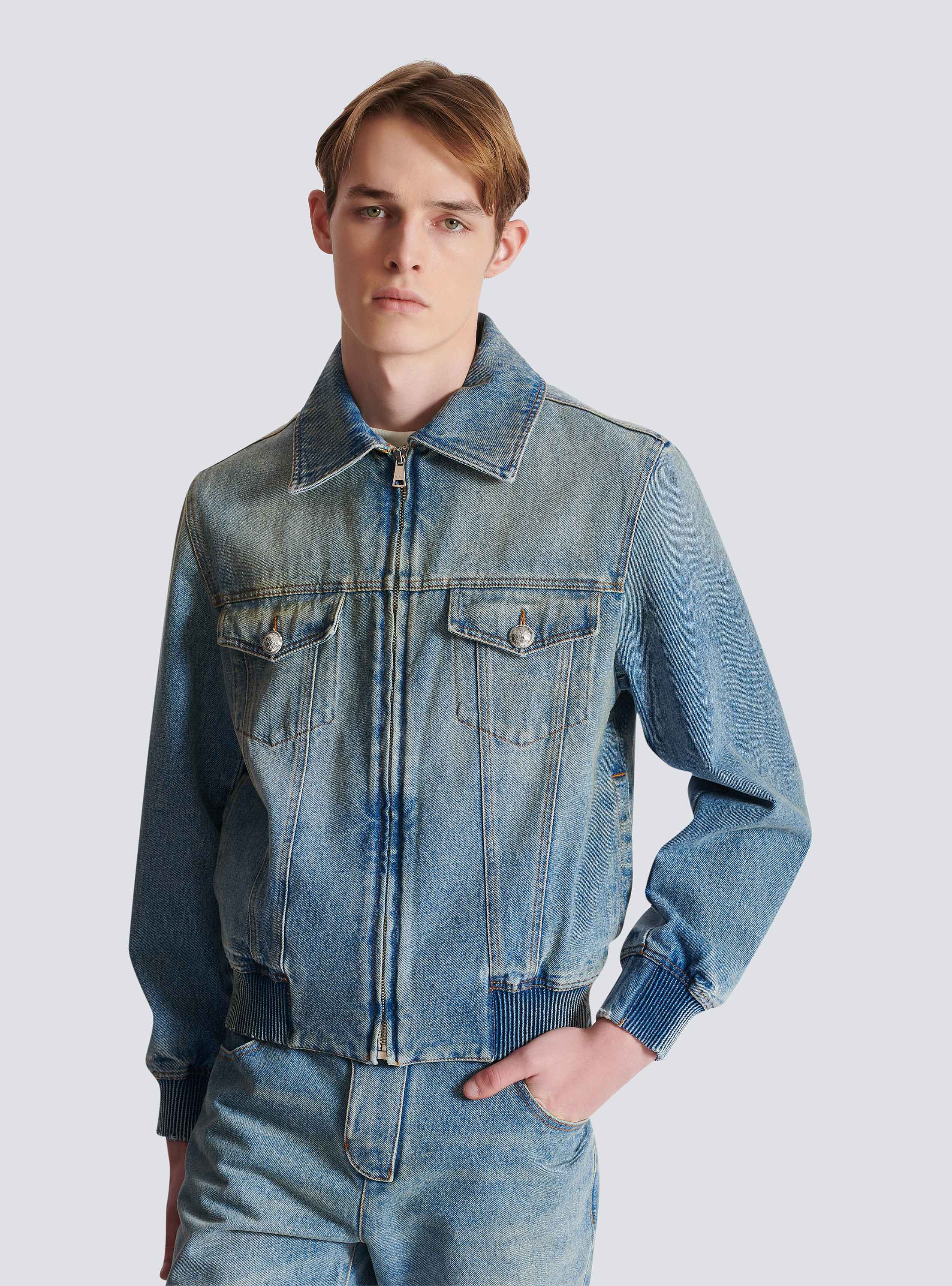 ブルーデニム製 ライニング付きジャケット - Men | BALMAIN