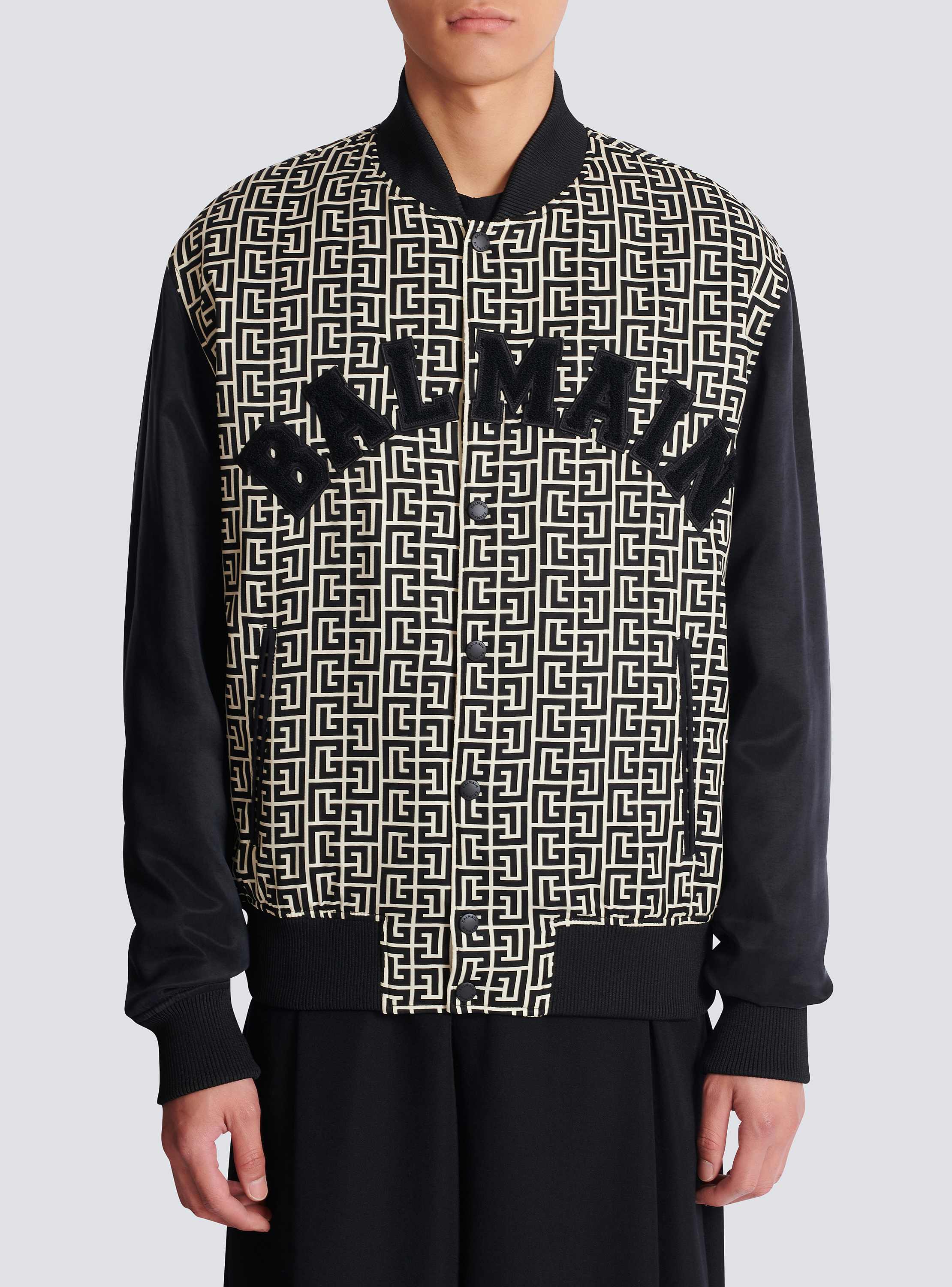 Varsity monogrammed jacket with patches - Men | BALMAIN