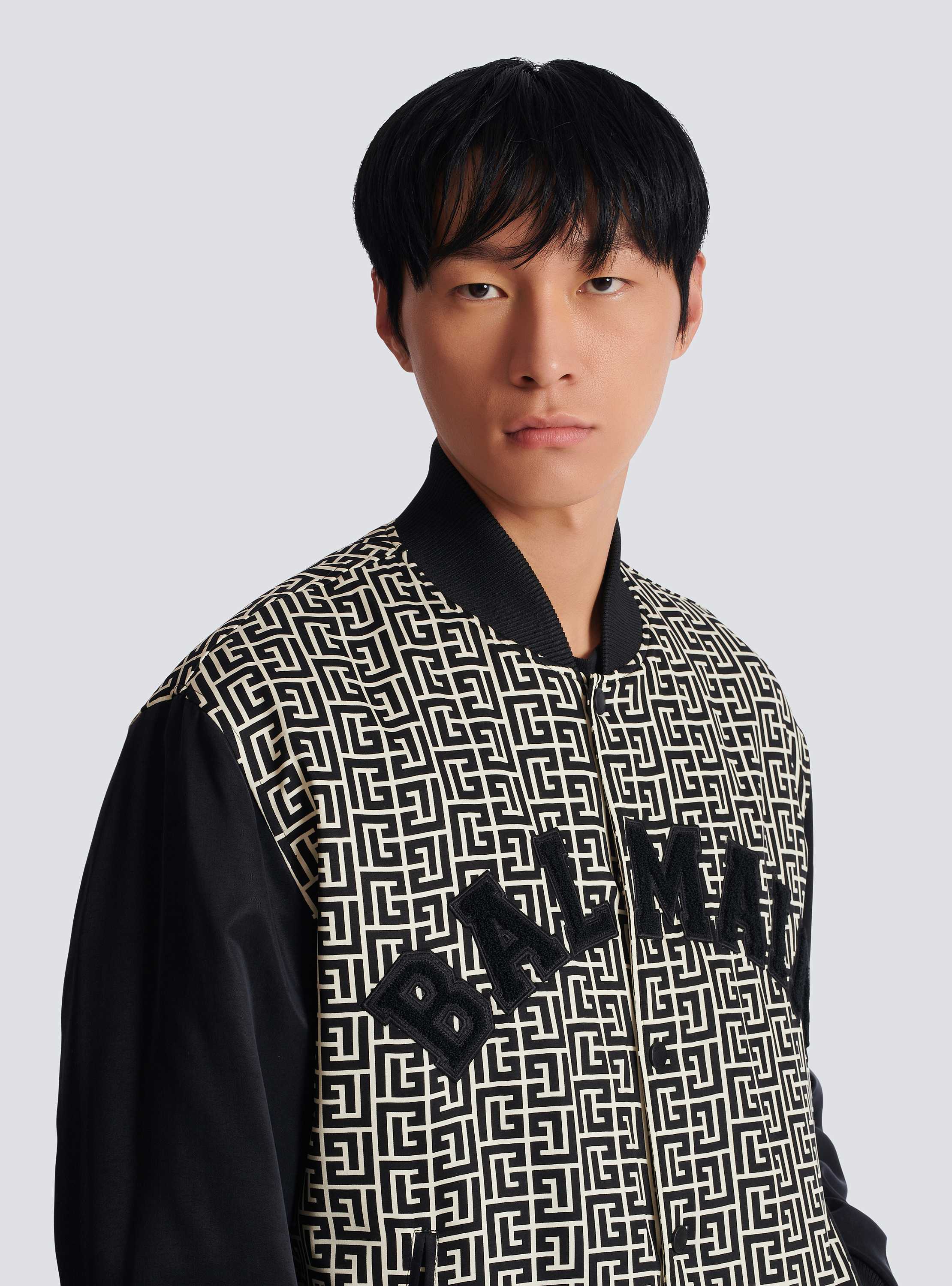 Varsity monogrammed jacket with patches black black - Men
