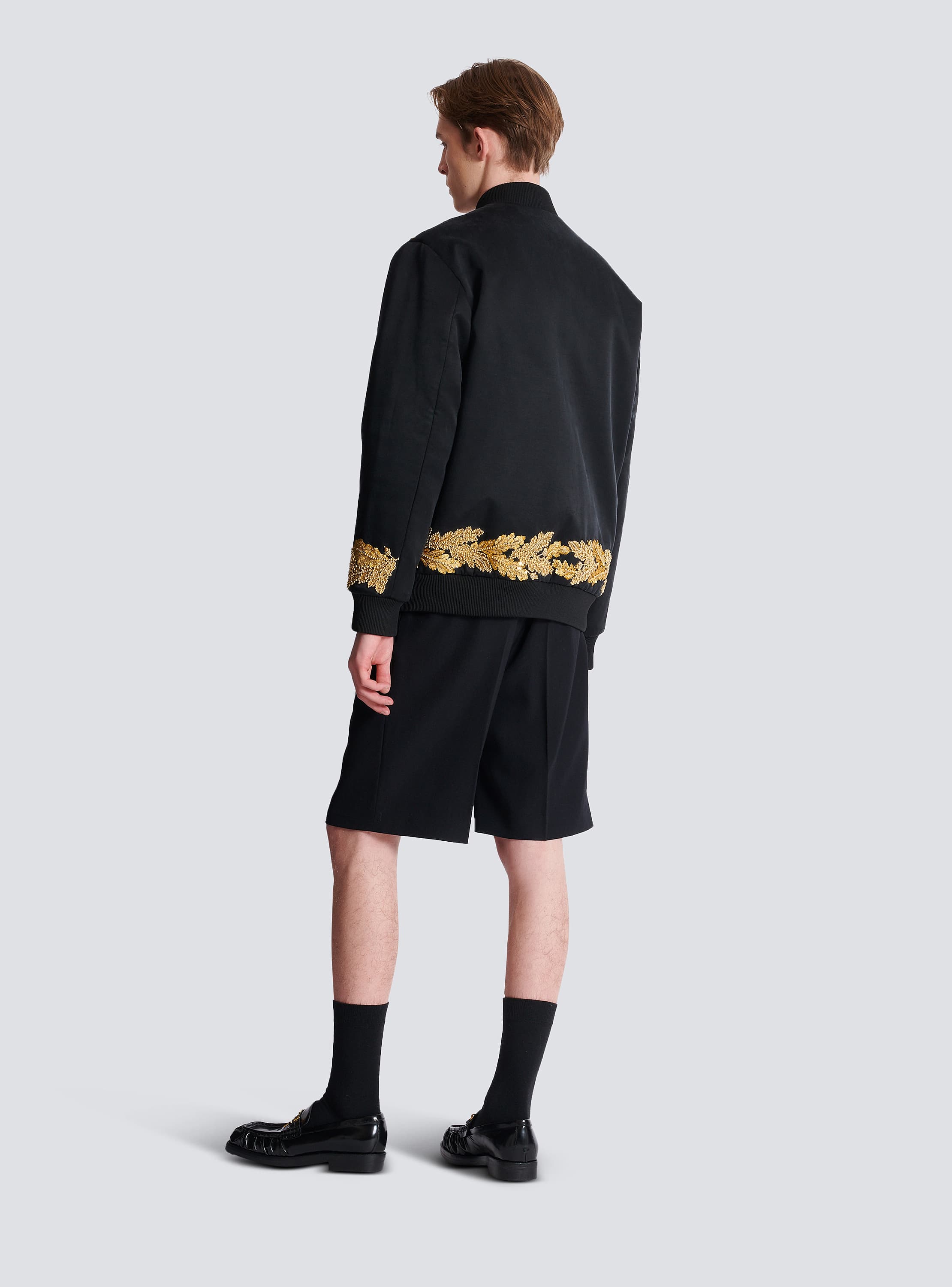 BALMAIN ホルカトット ツイト クロッフト ホタンシャケット 刺绣铜氨丝飞行员夹克- Men | BALMAIN