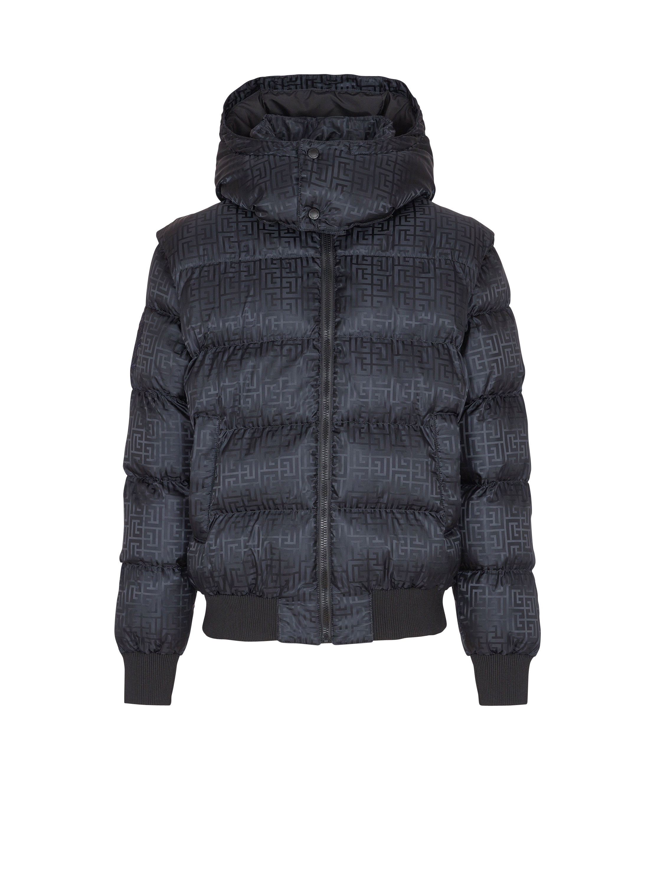 Cropped monogram jacquard padded jacket