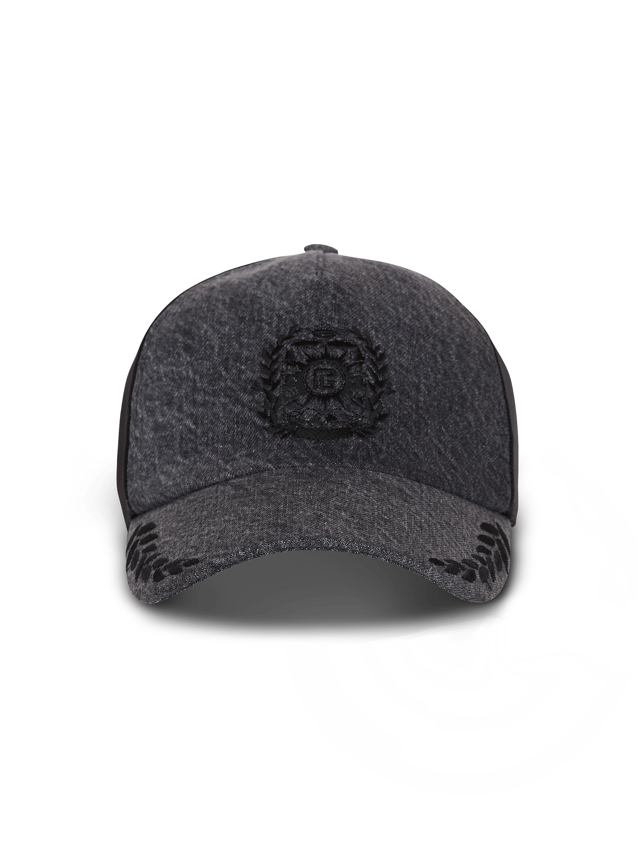Balmain Écusson embroidered denim cap