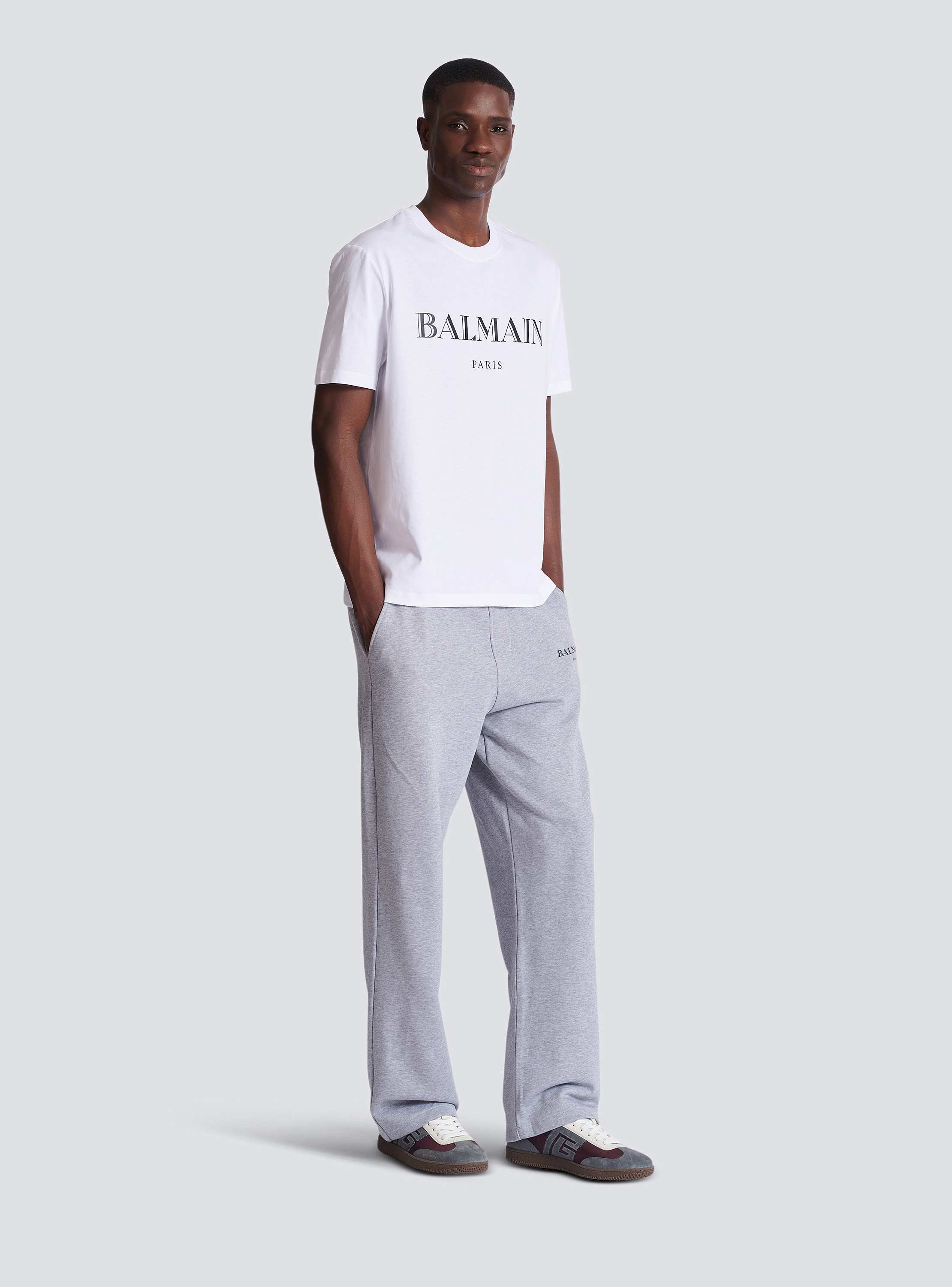 T-shirt with Balmain print white white - Men | BALMAIN