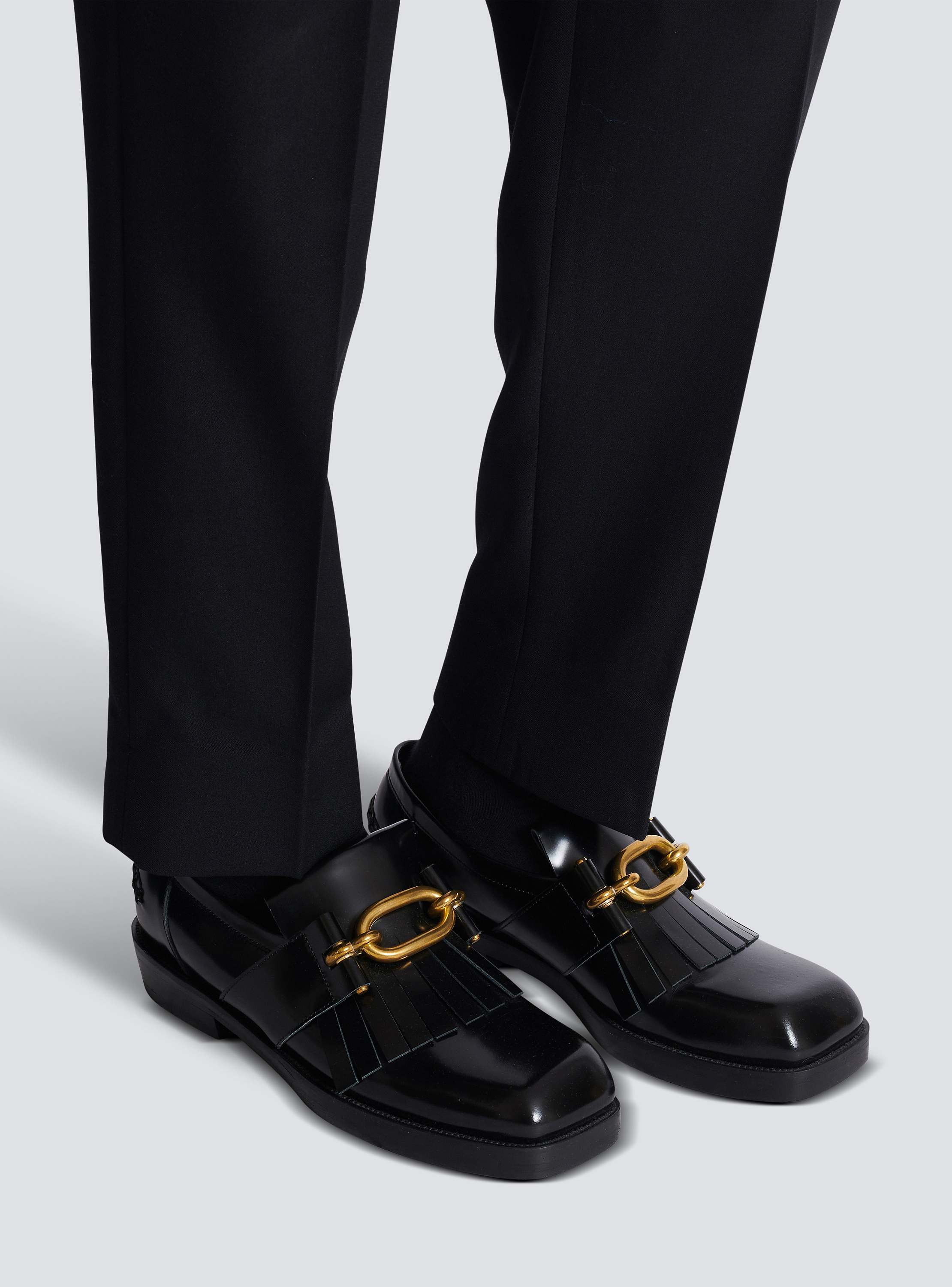 Sync glazed leather loafers