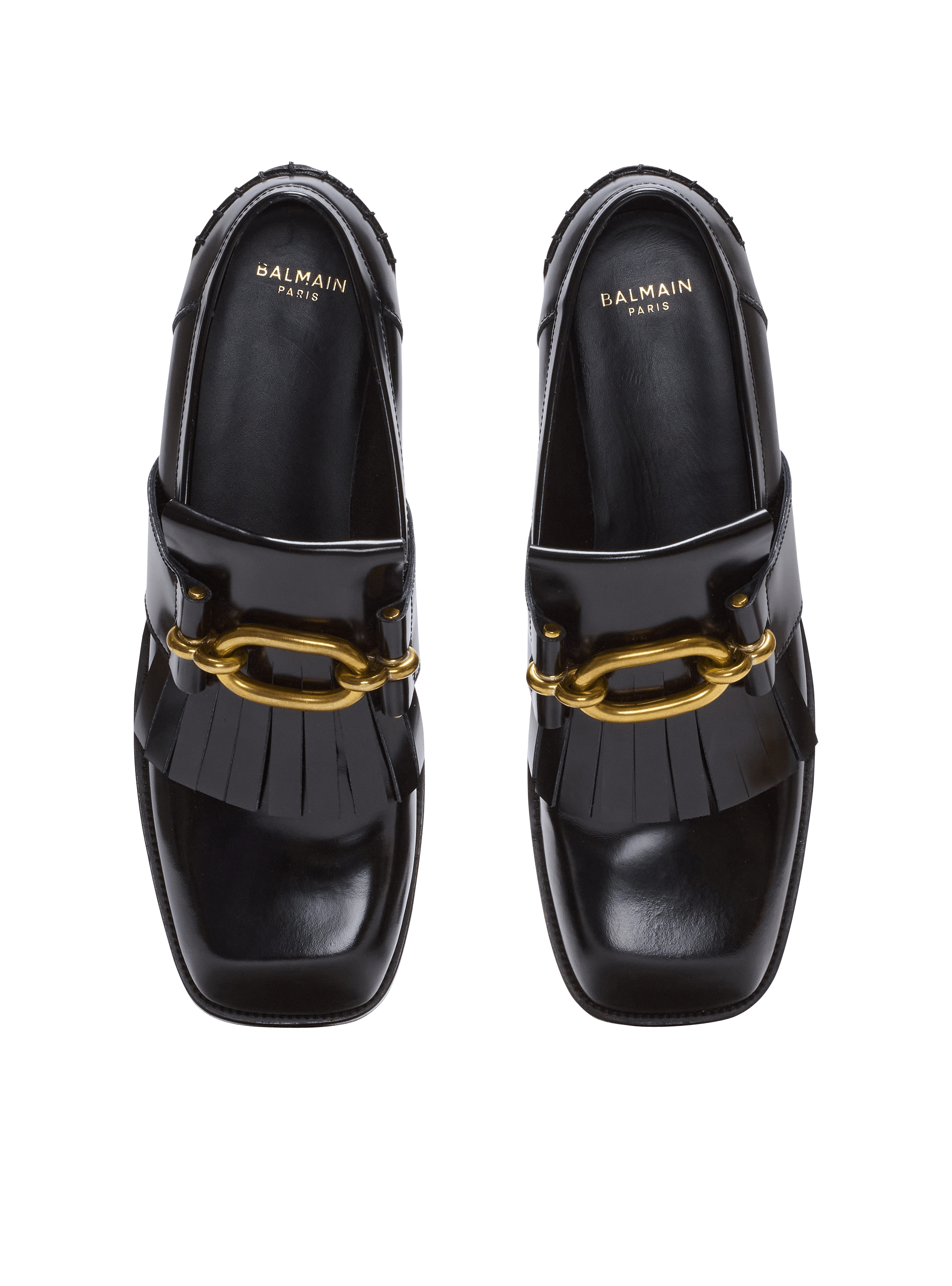 Sync glazed leather loafers