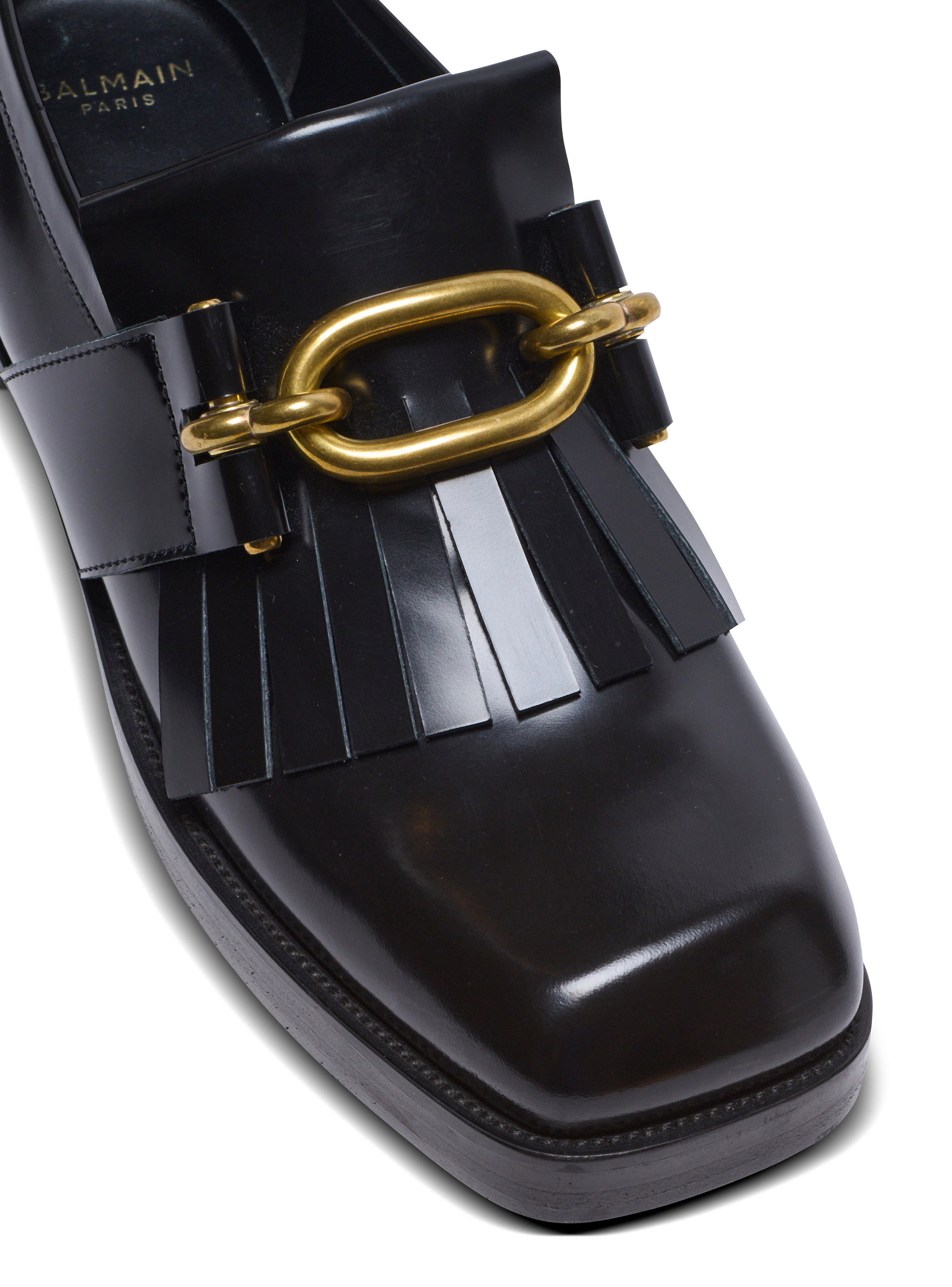 Sync glazed leather loafers