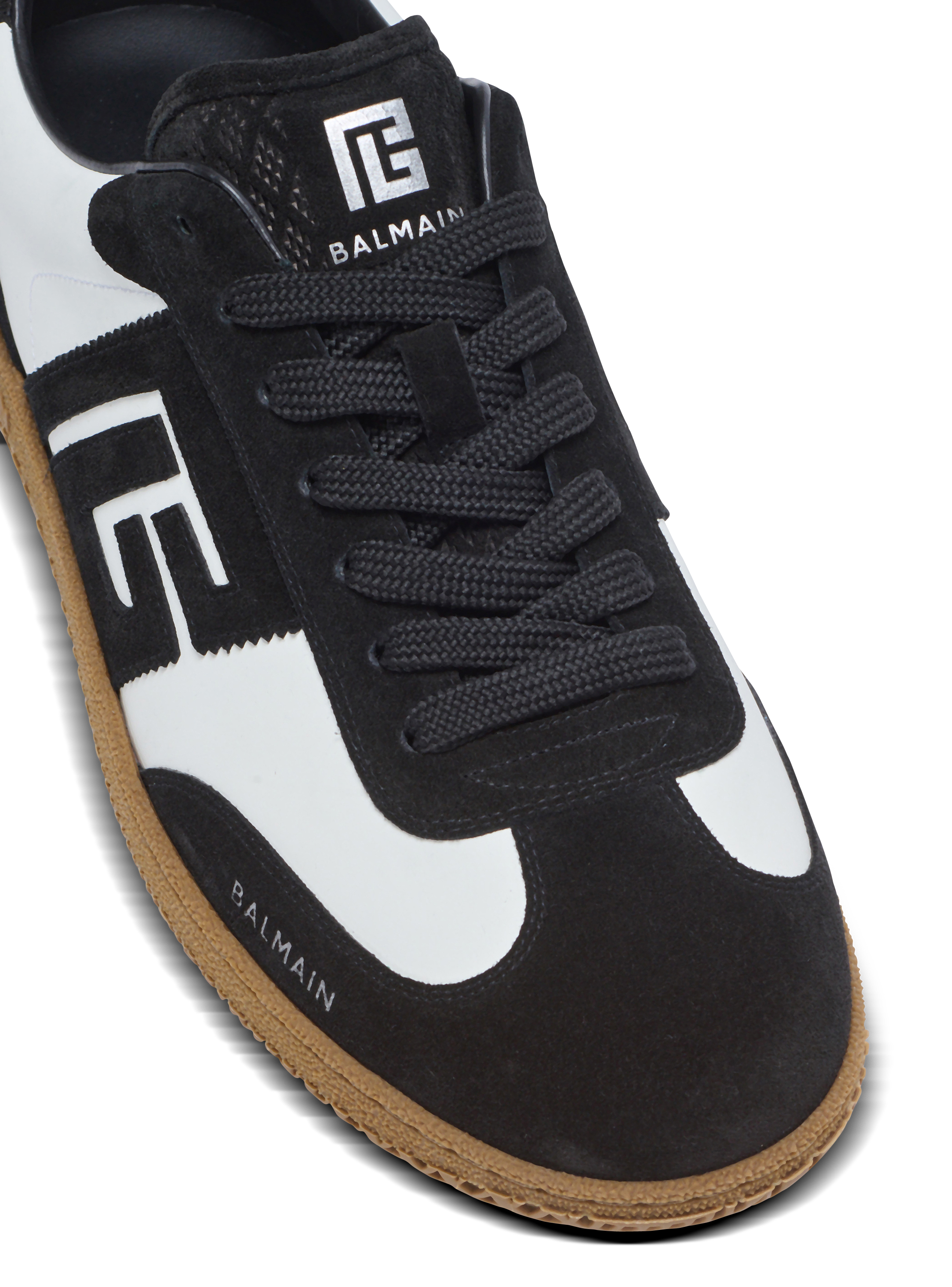 Balmain Swan trainers in calfskin and suede