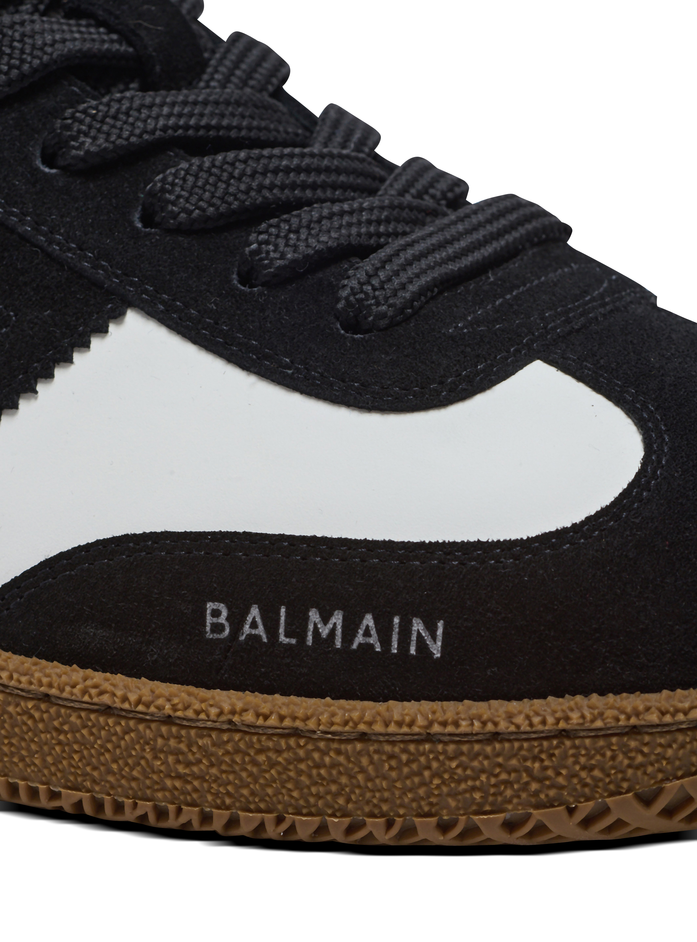 Balmain Swan trainers in calfskin and suede