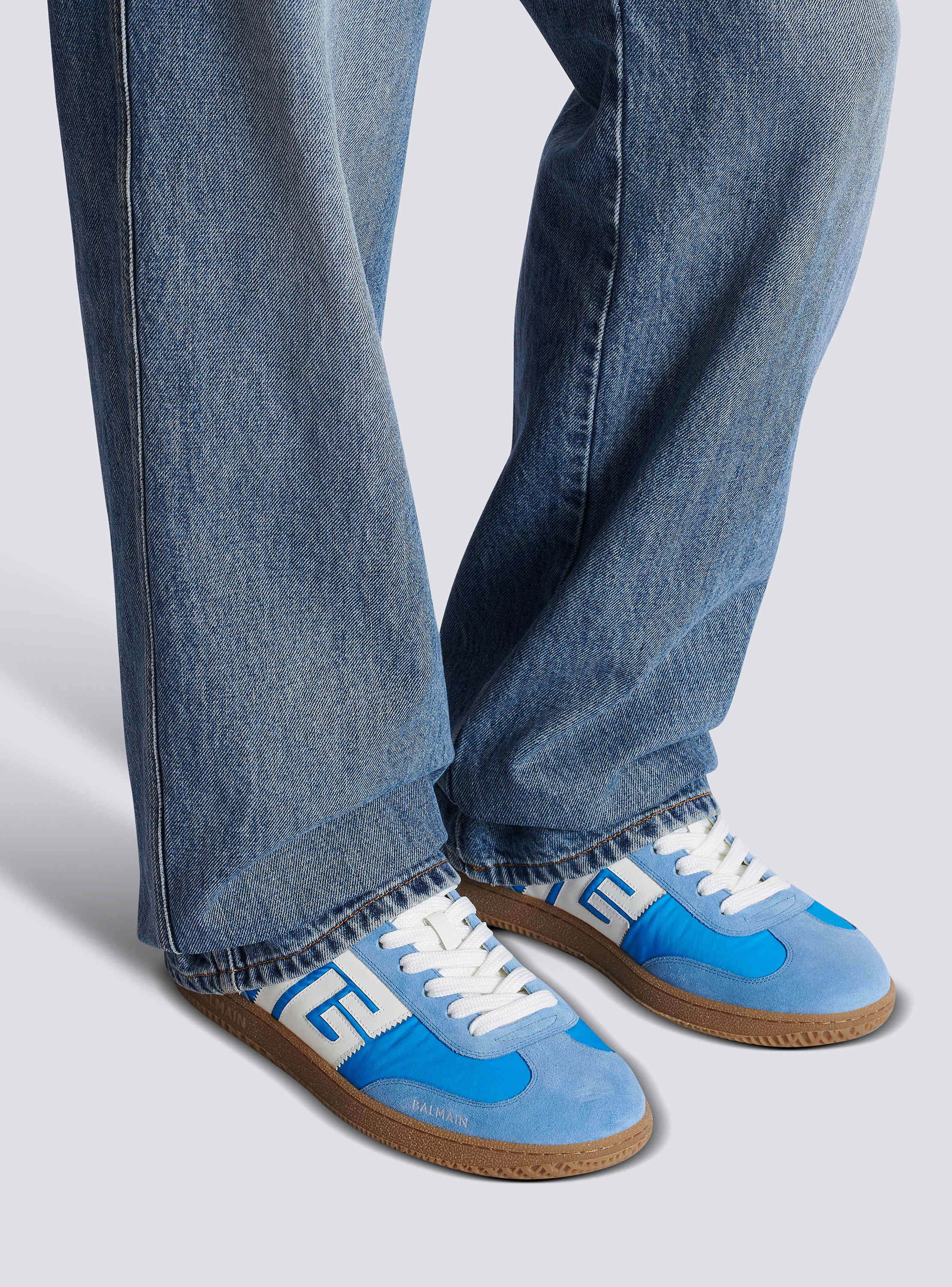 Balmain Swan trainers in leather, suede and nylon