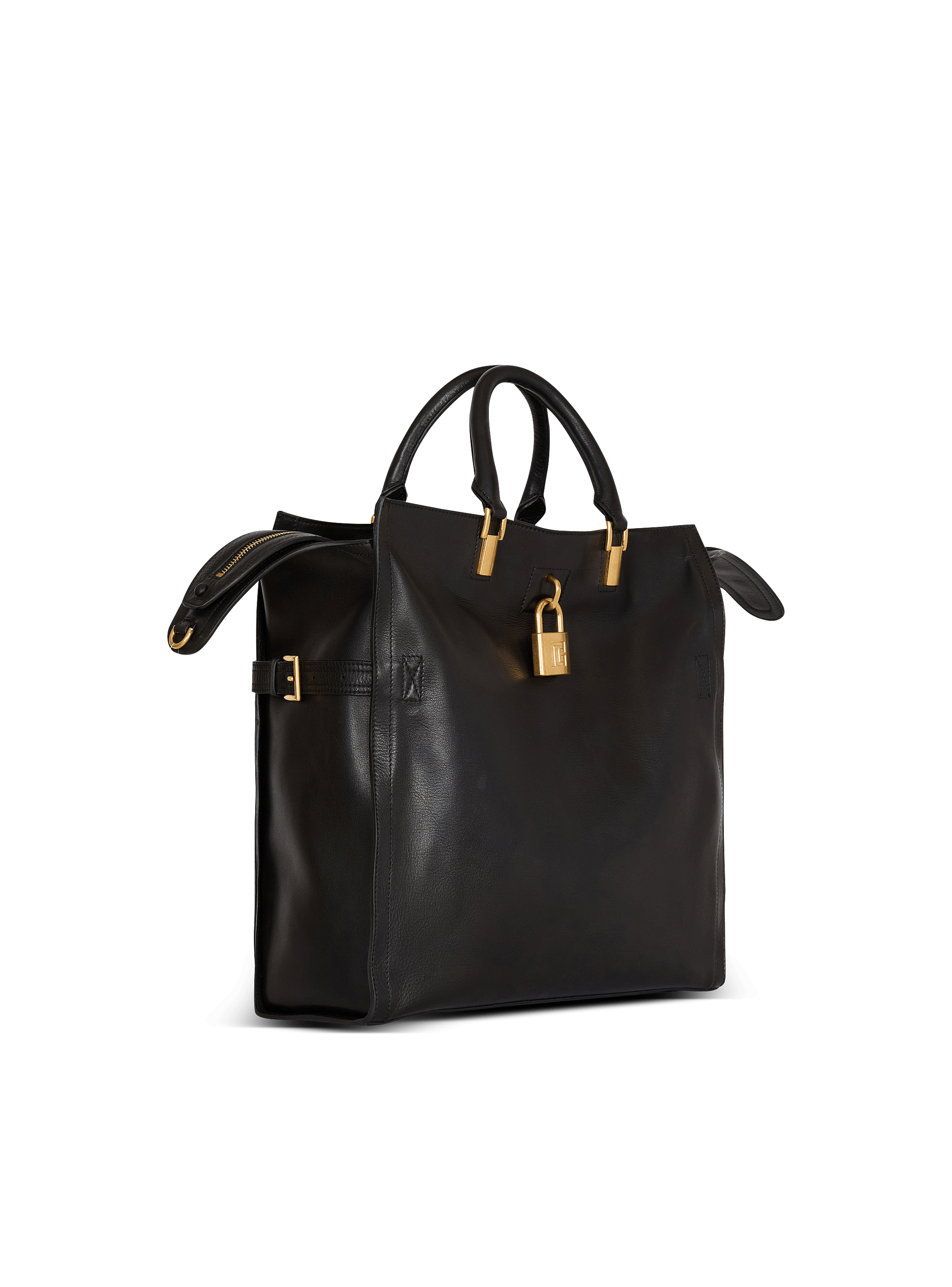 Pulse Large waxed calfskin leather tote bag