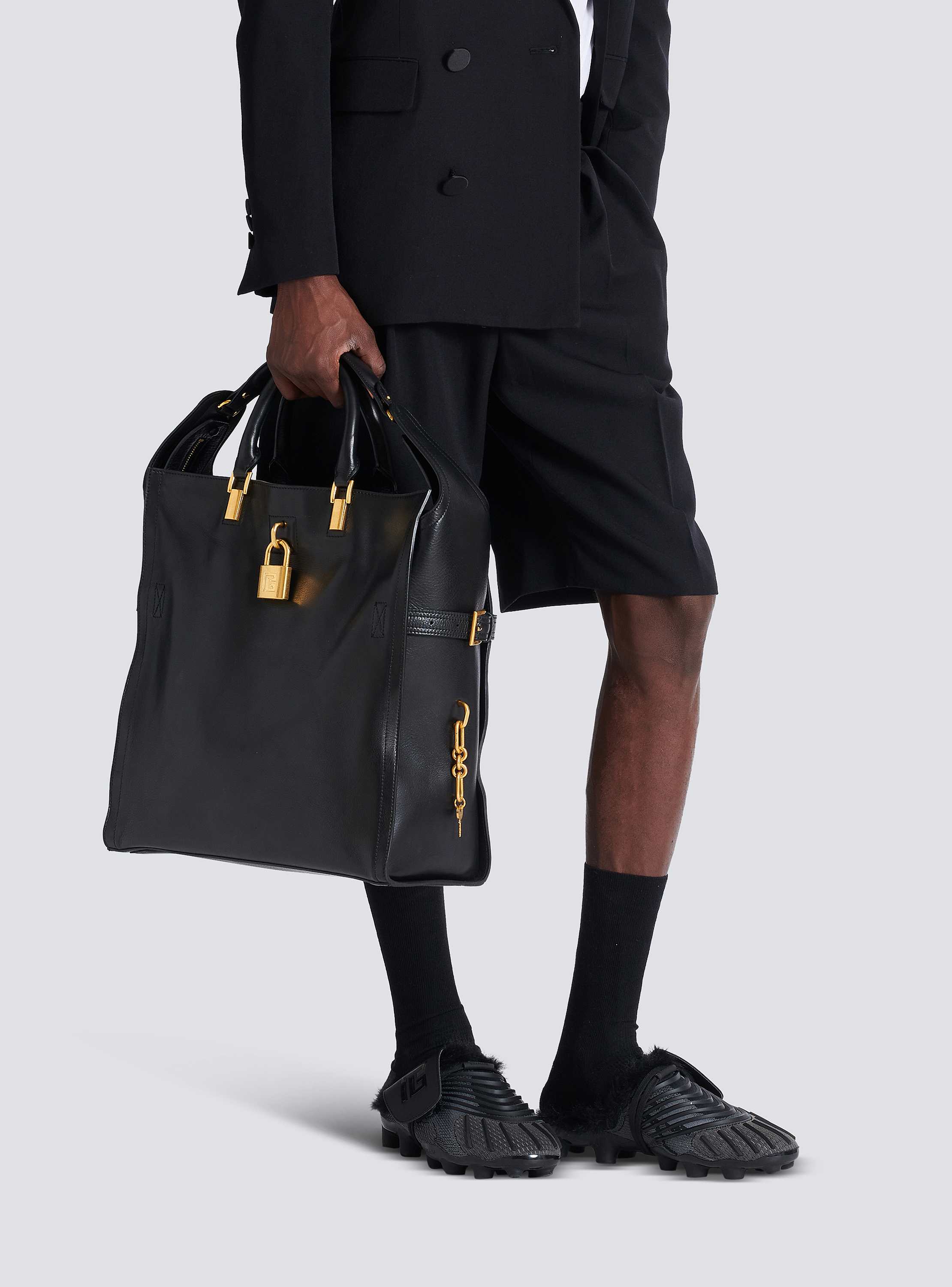 Pulse Large waxed calfskin leather tote bag