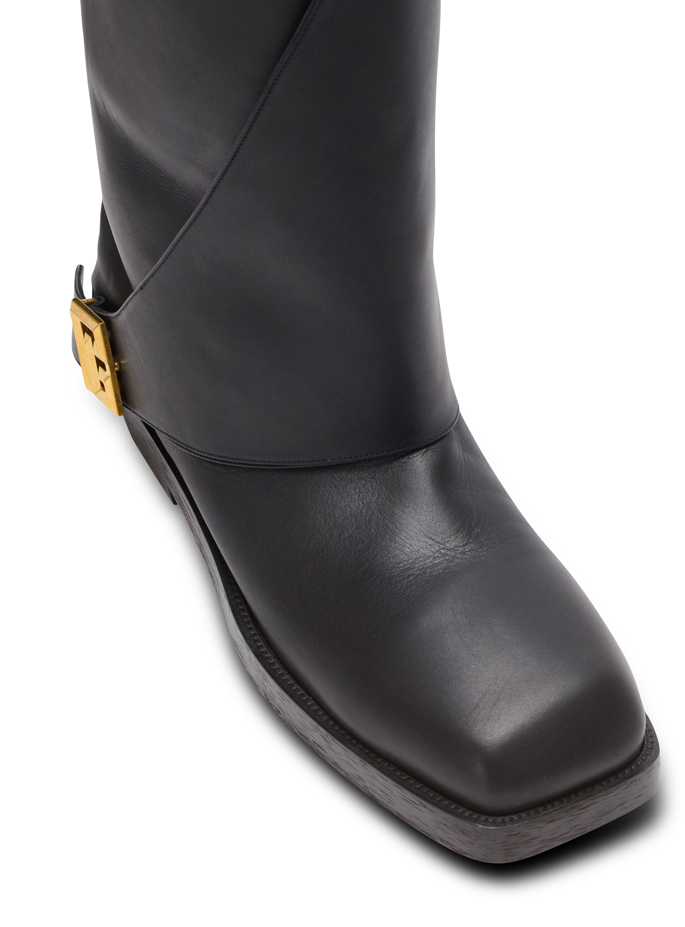 BALMAIN ブラックレザーブーツ Balmain Platform Boots, Size 39. 5 EU