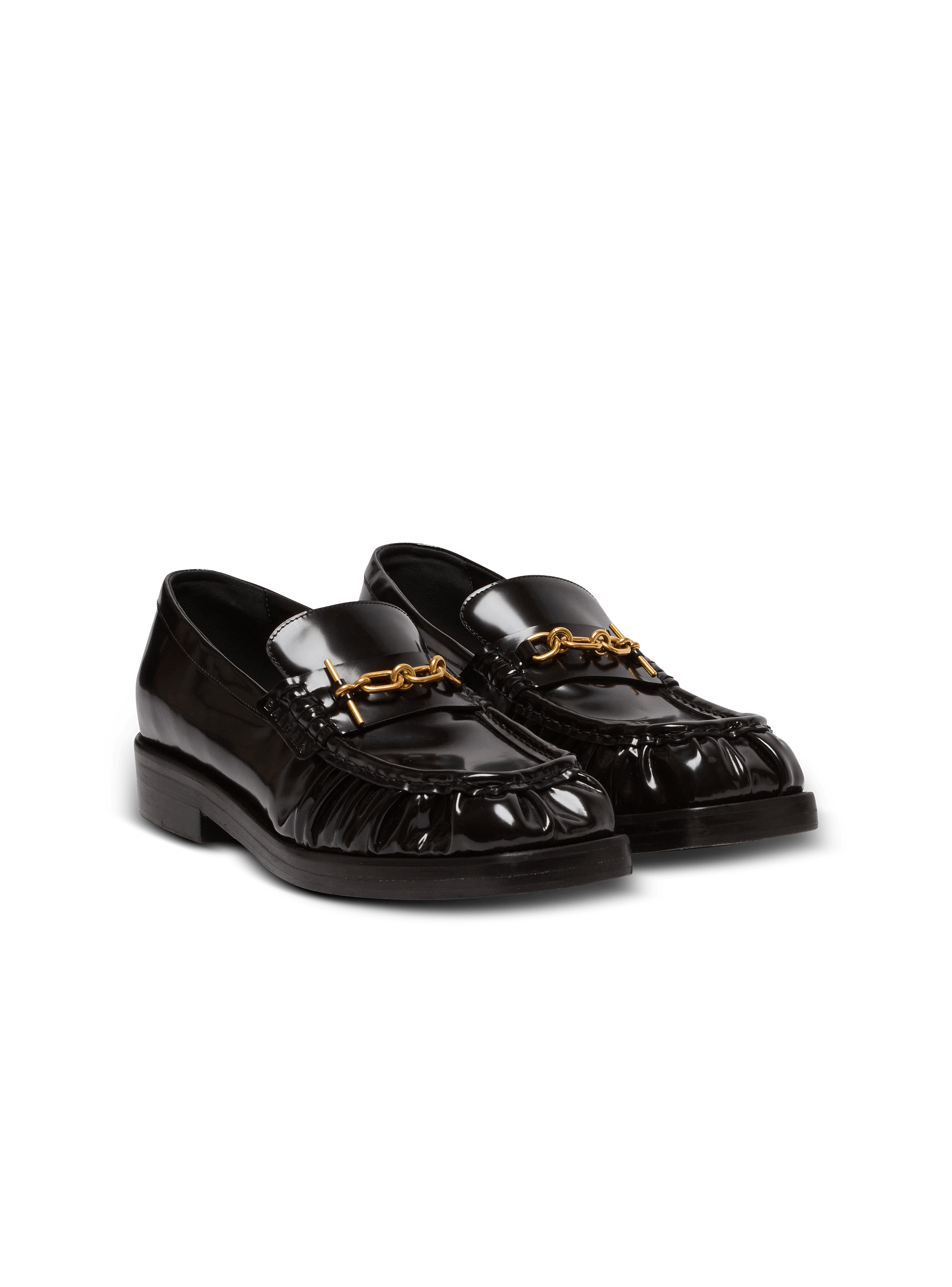 Sync glazed leather loafers