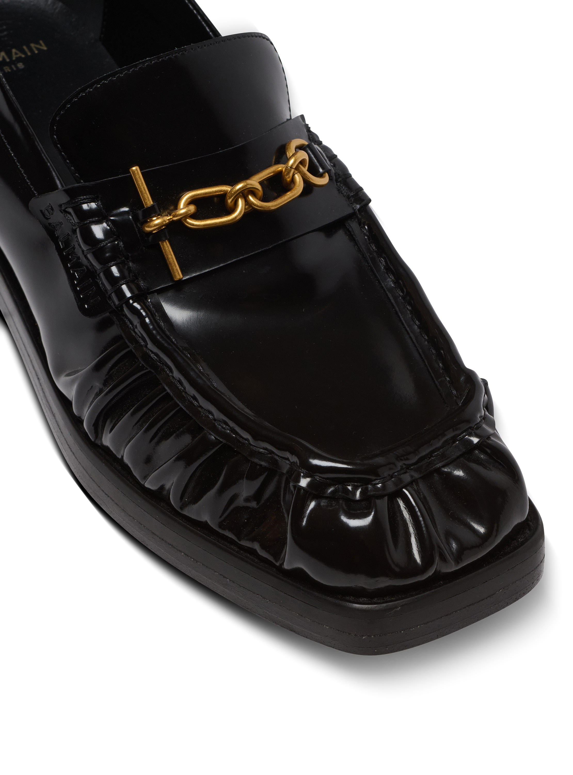 Sync glazed leather loafers