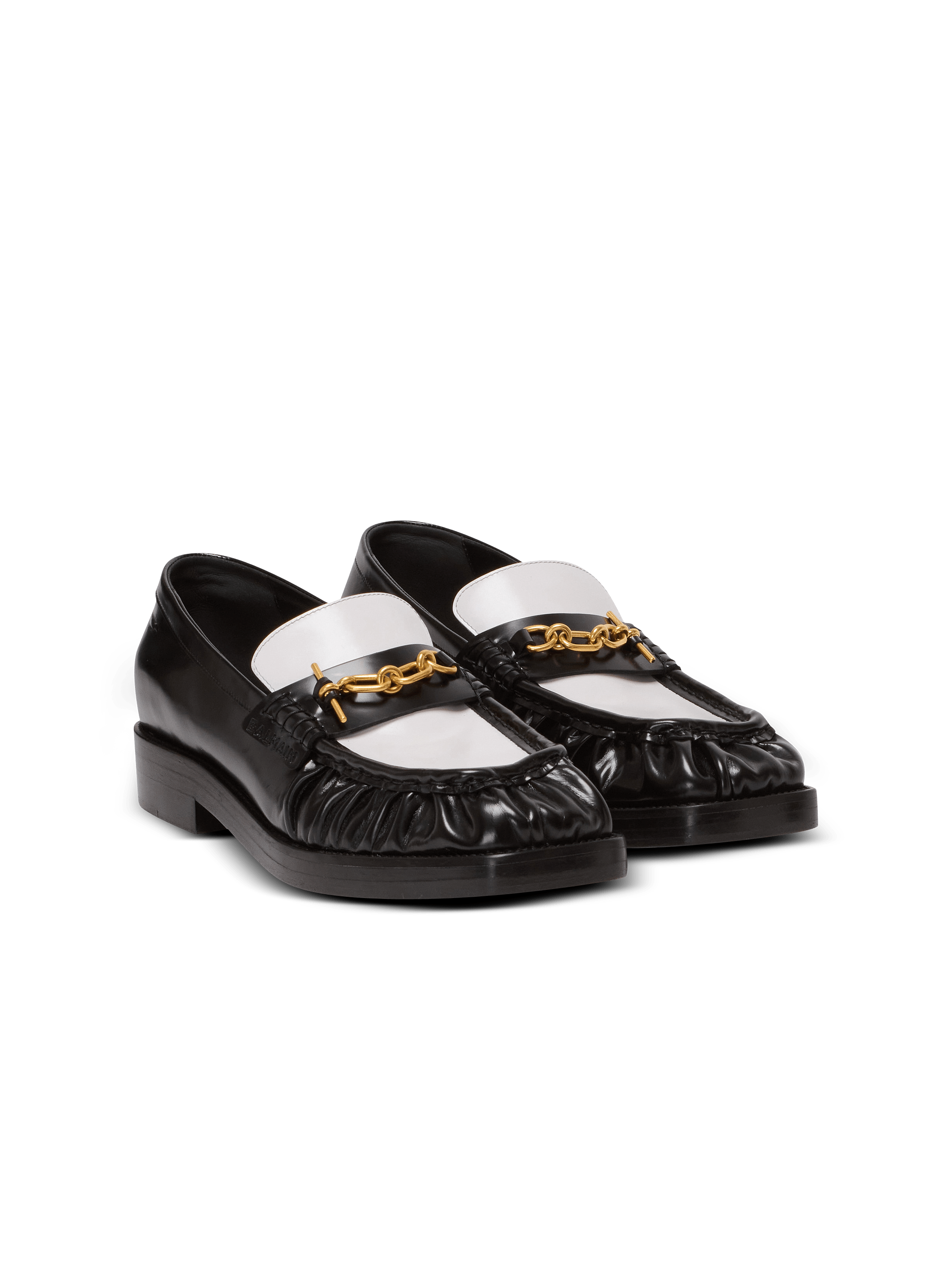 Sync glazed leather loafers