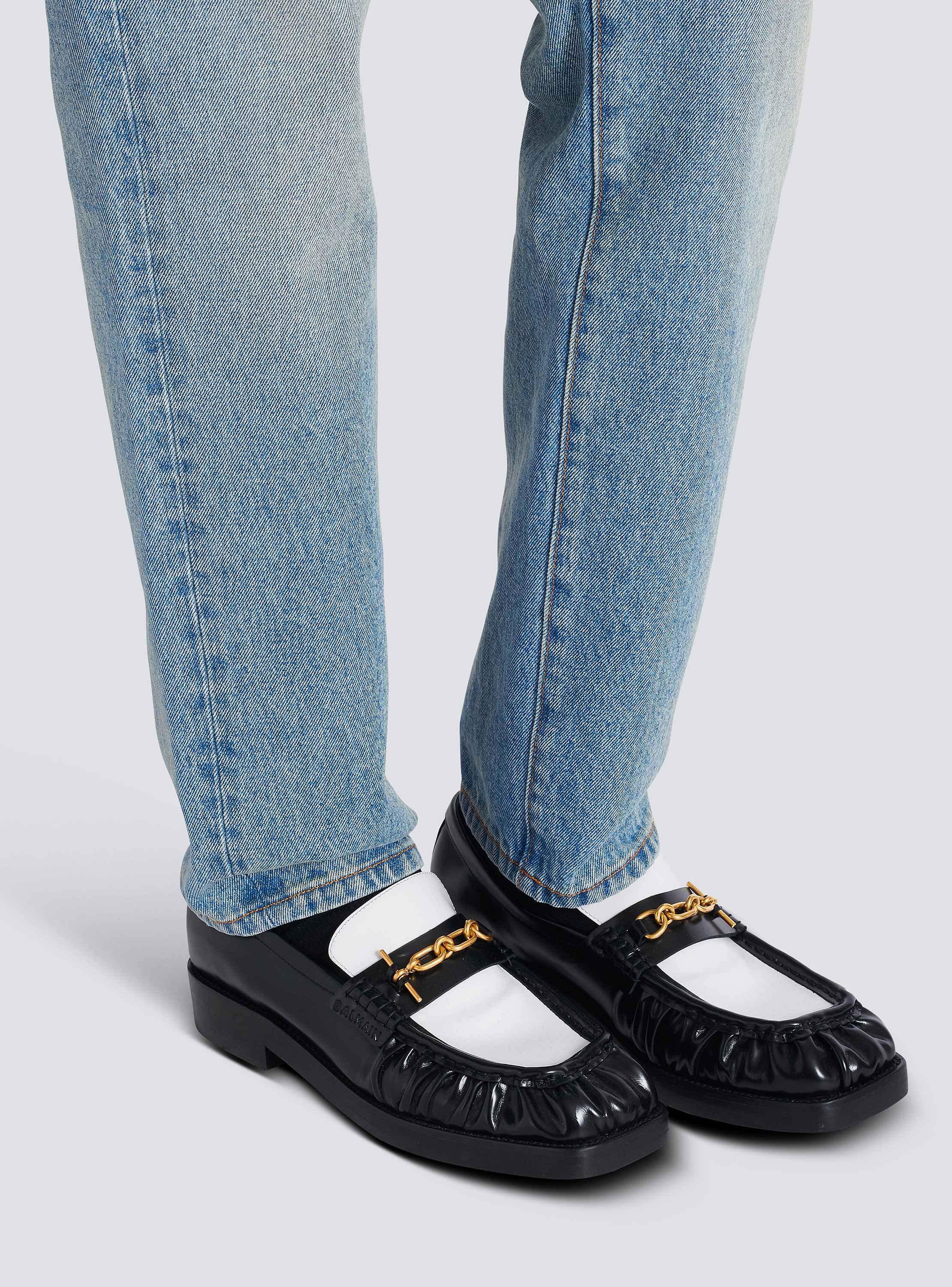 Sync glazed leather loafers